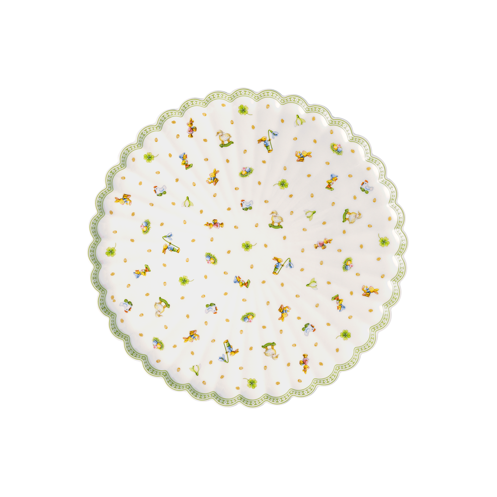 Easter Delight Serving Platter - Green, 12.5'', Premium Porcelain
