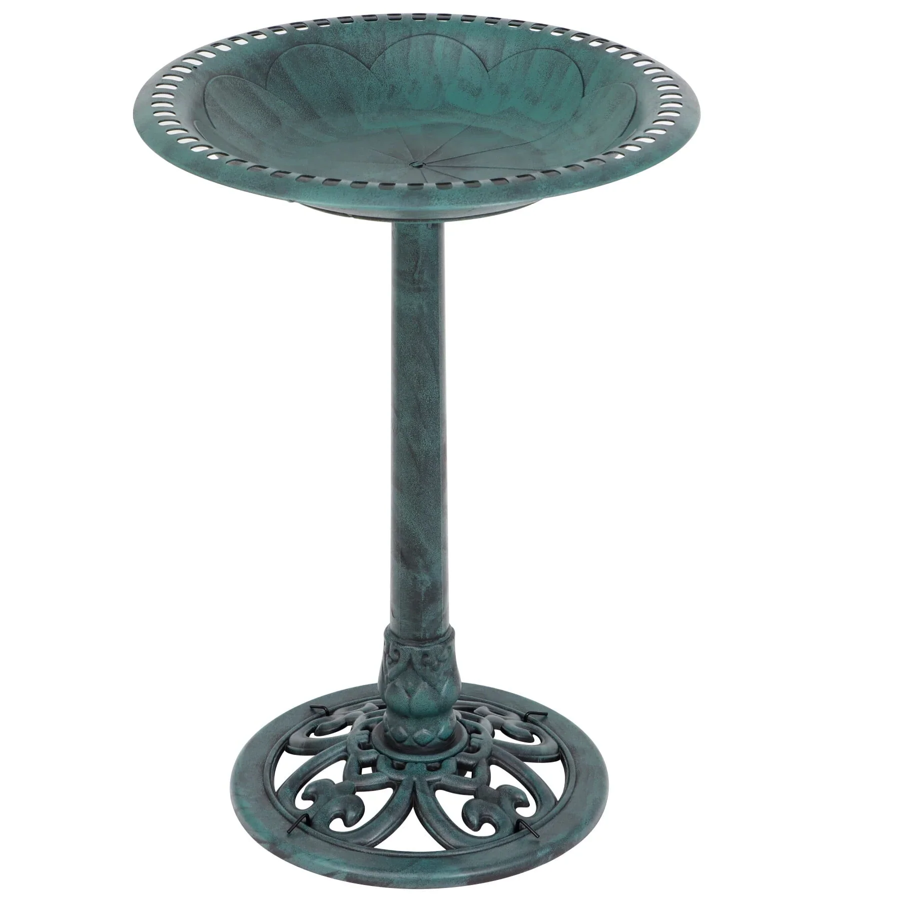 HomGarden 28 Vintage Bird Bath Antique Green Birdbath Outdoor Garden Backyard Dcor