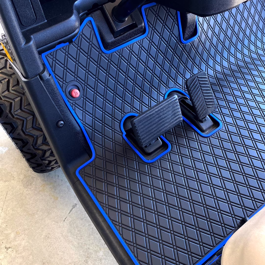 EZGO RXV Golf Cart Mat, Full Coverage Golf Cart Floor Liner Mat Only Fits EZGO RXV (2008-2022) 2Five (2009+) Black with Red Trim(Red Trim) - Image 7