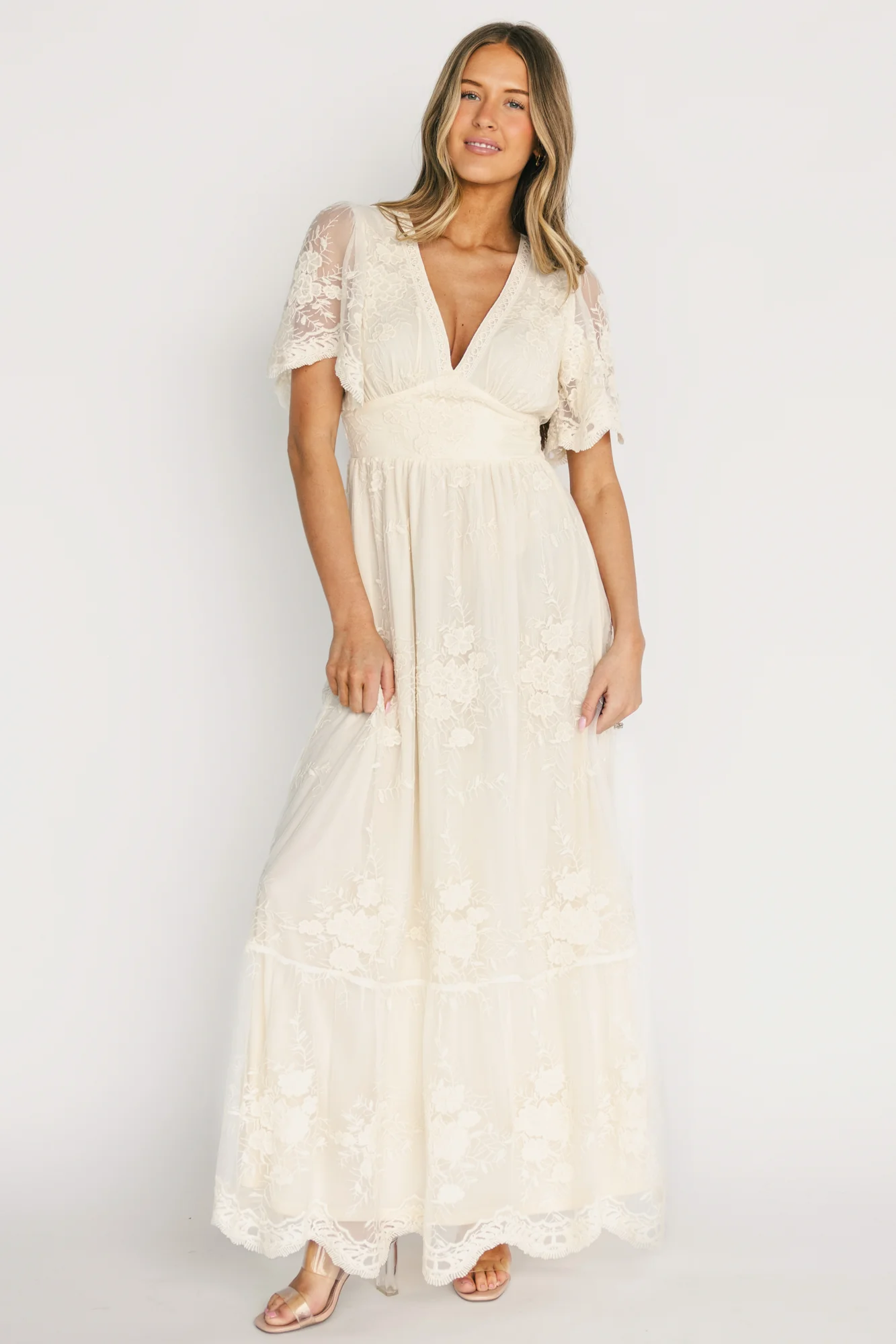 Rosalia Lace Maxi Dress | Vintage Cream