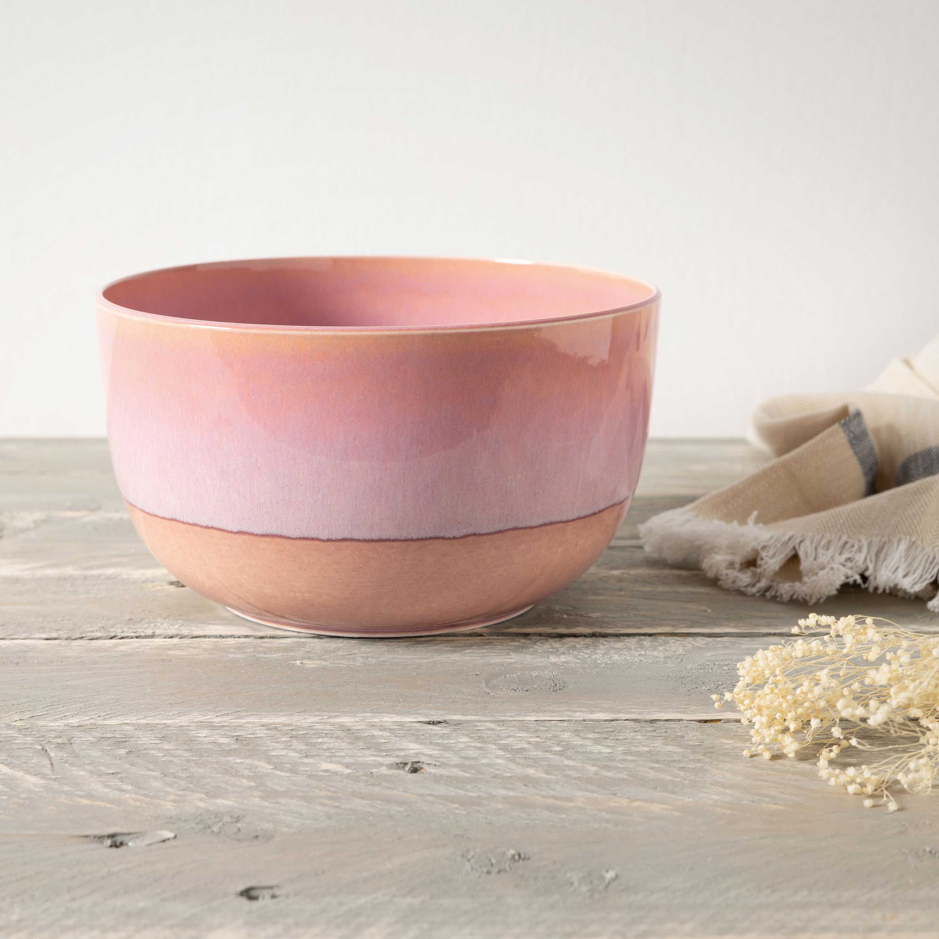 Perlemor Serving Bowl - Pink, 101.5 oz, Premium Porcelain