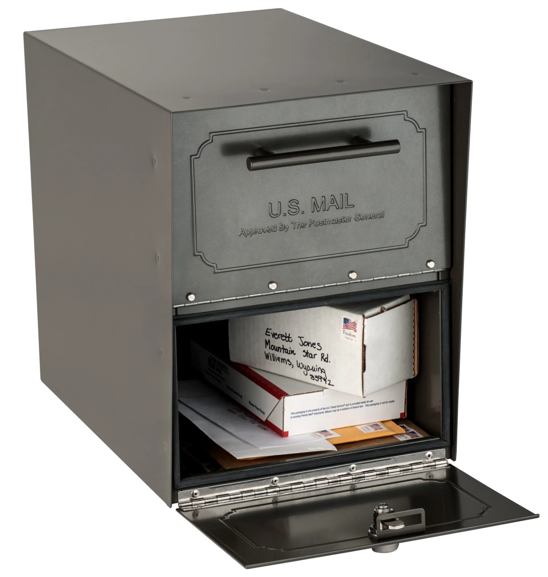 Oasis Classic Black Post Mount Mailbox, Galvanized Steel, Locking(Black) - Image 9