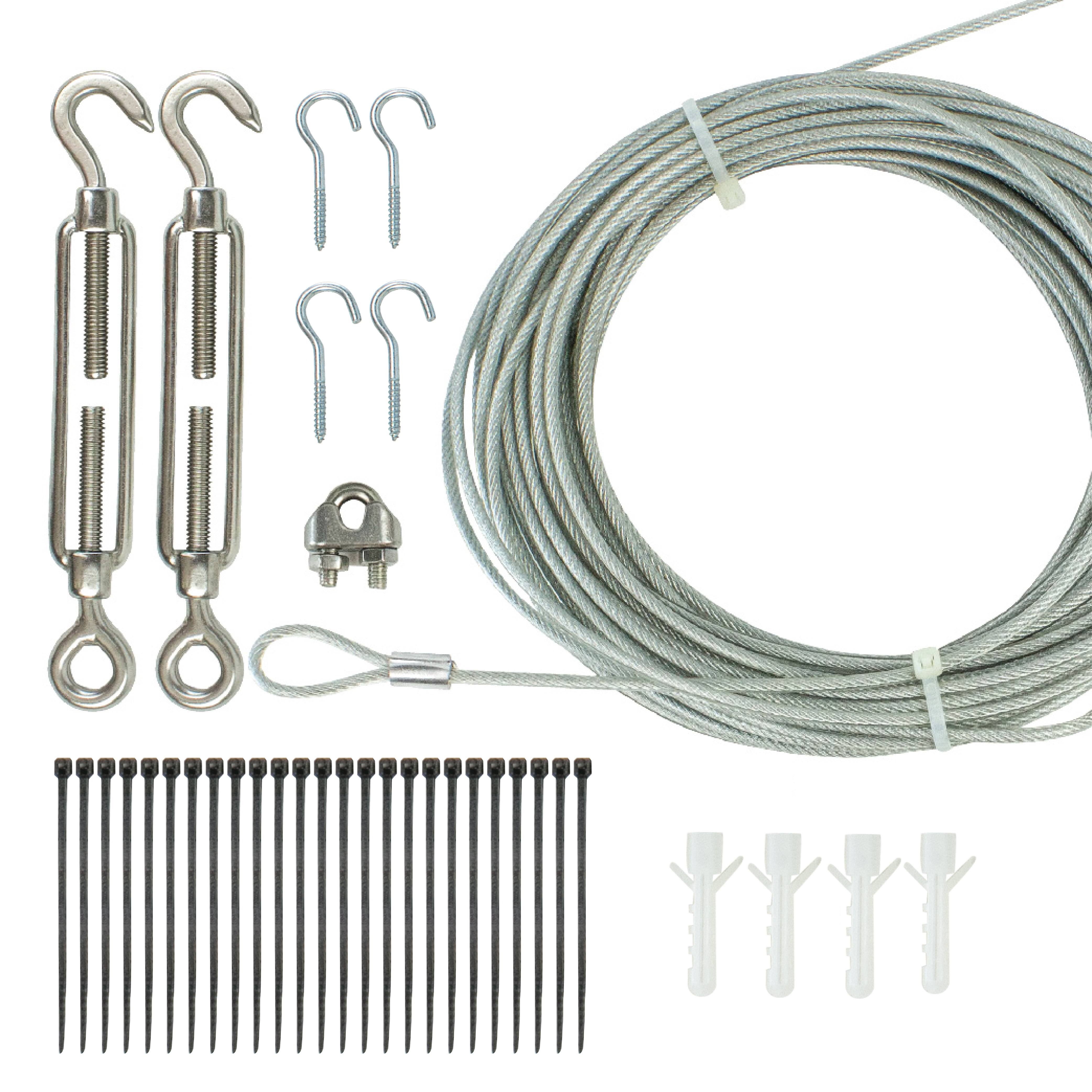 Newhouse Lighting STRINGKIT2 48 ft. String Light Hanging, Mounting Kit, Wire, Mounting Hooks