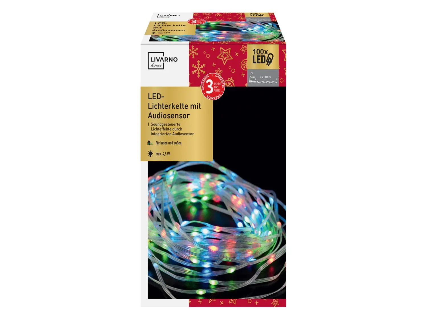 LIVARNO home Guirlande lumineuse  LED avec capteur audio