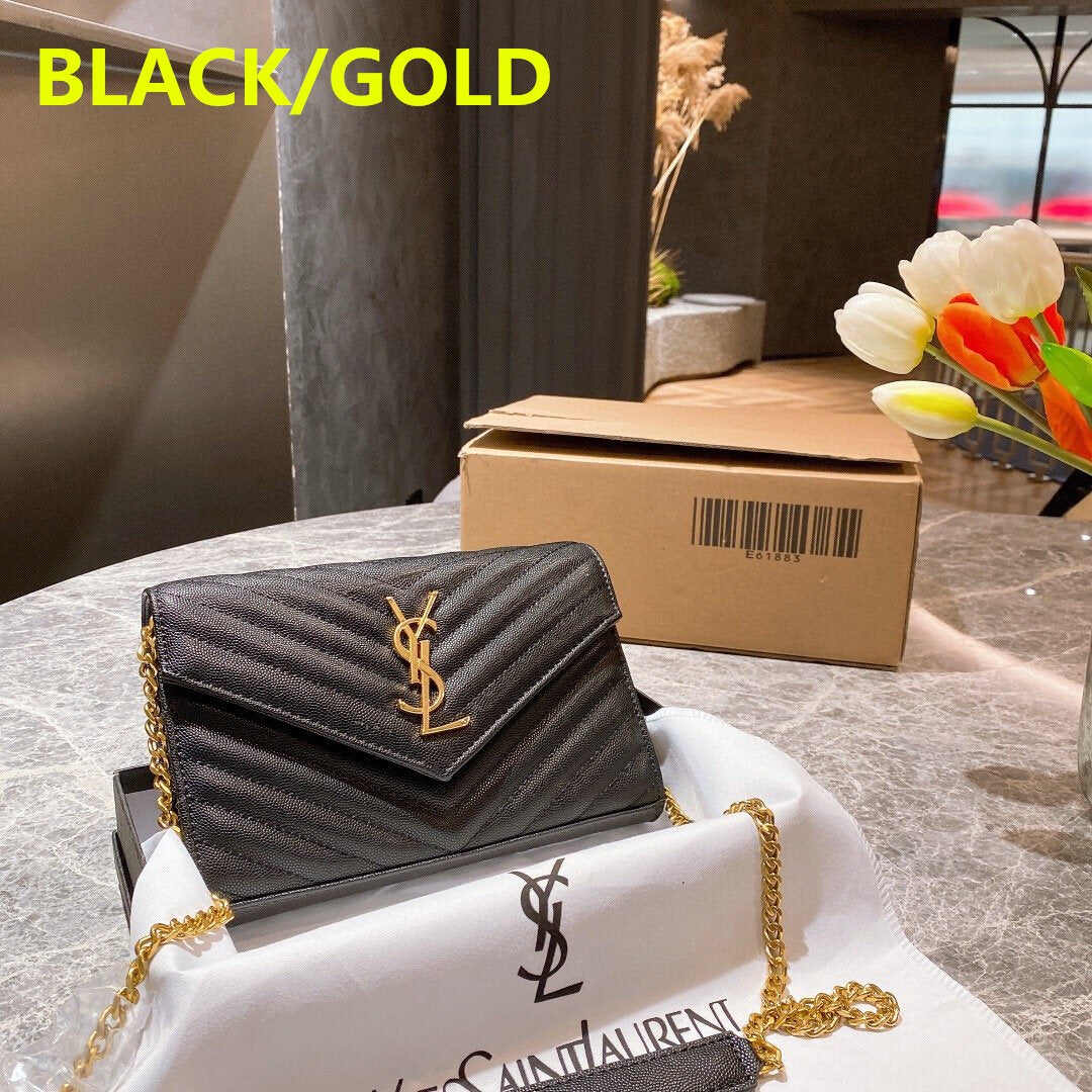 YSL【サンローラン】クラシック☆エンベロープチェーンウォレット-4色
