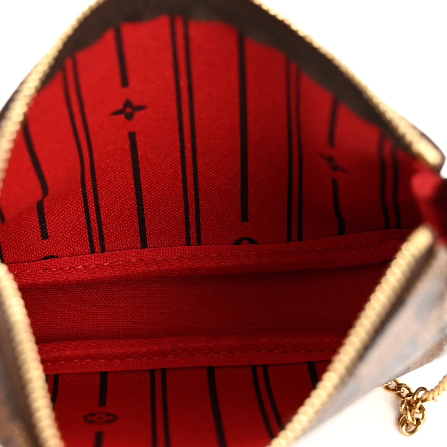 Damier Ebene Complice Trunks and Bags Mini Pochette Accessories Red