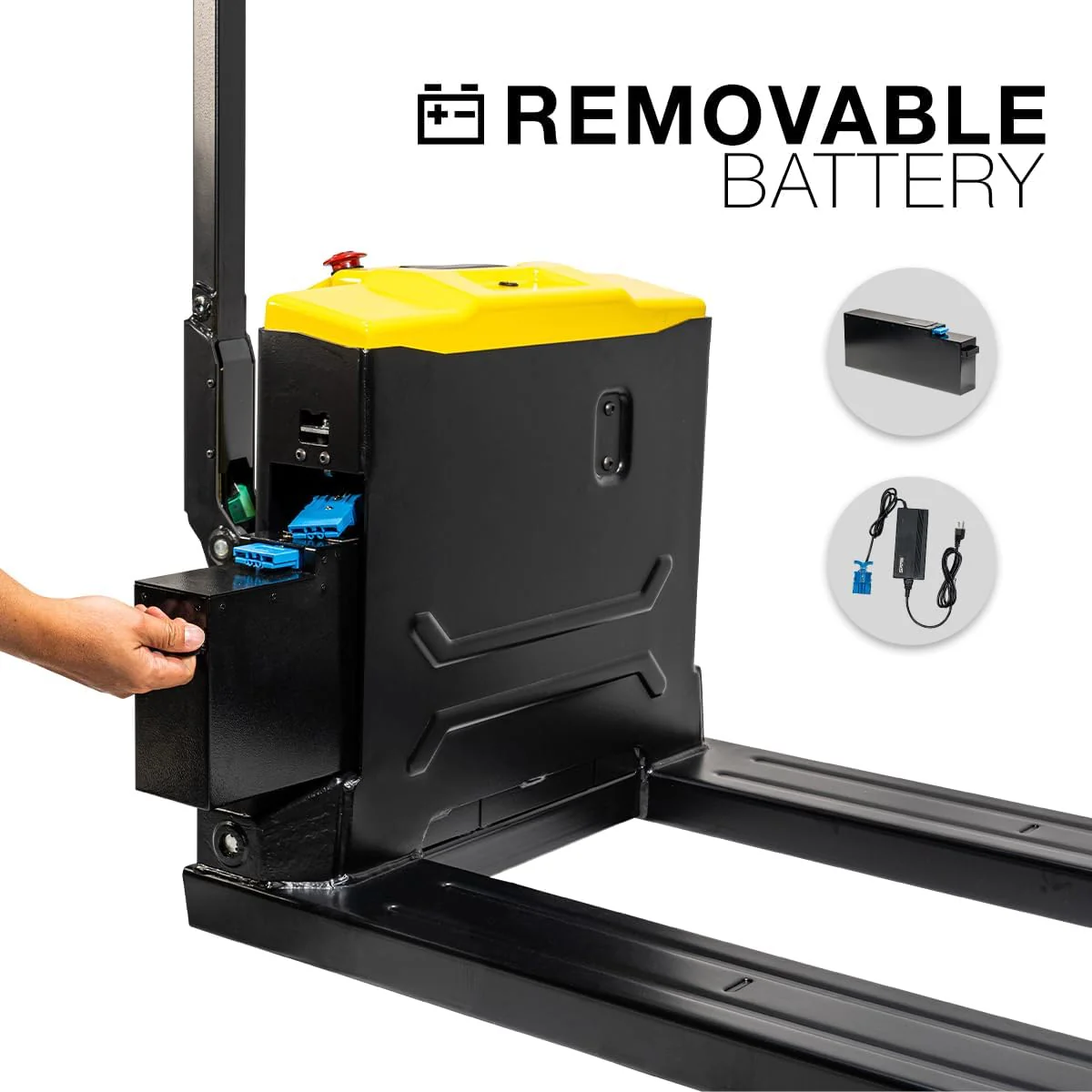 Stark USA Full Electric Pallet Jack Truck, 3300LB Capacity Motorized Pallet Lift Trucks, 48 x 27 Fork Size, Powered Lithium Battery Truck For Indoor Storage & Material Handling, Set Of 2