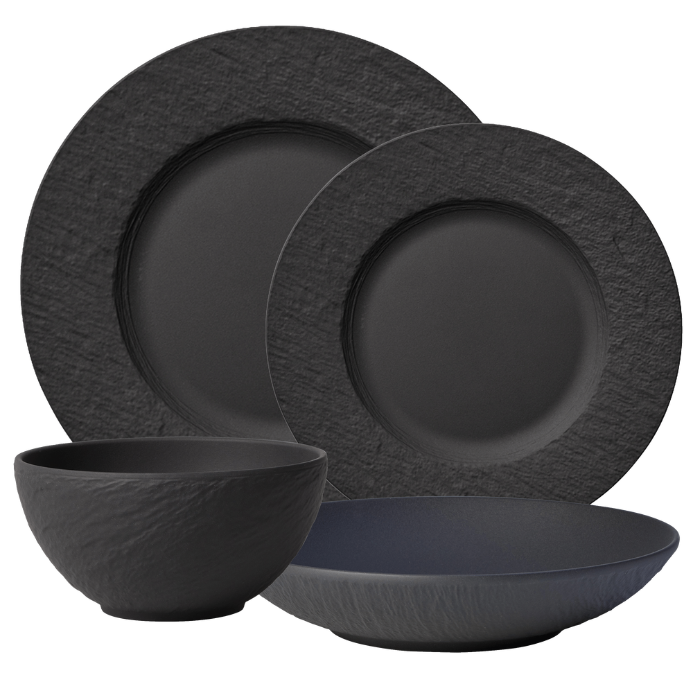 Manufacture Dinnerware set - Black, Premium Porcelain