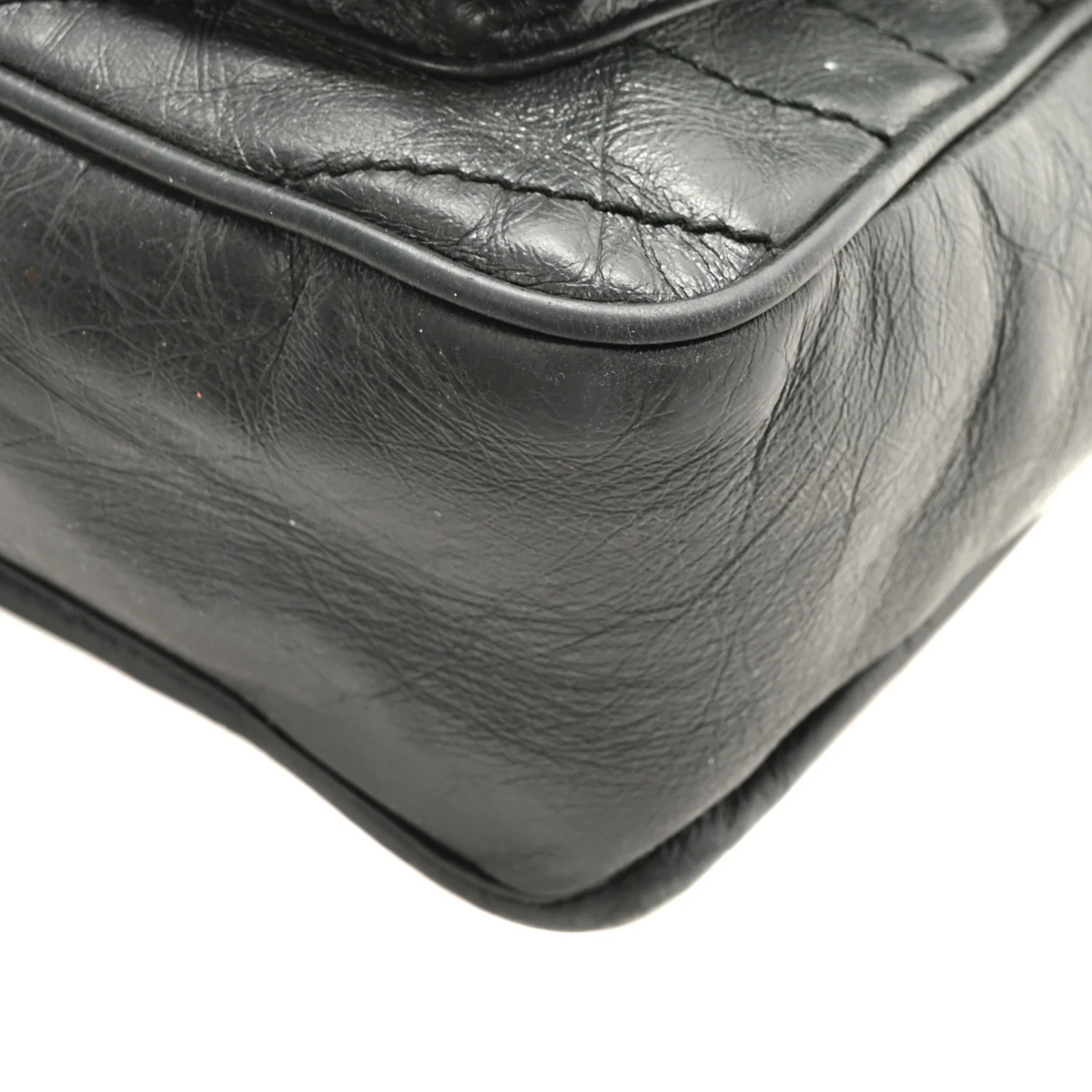 Crinkled Calfskin Matelasse Monogram Medium Niki Chain Satchel Storm