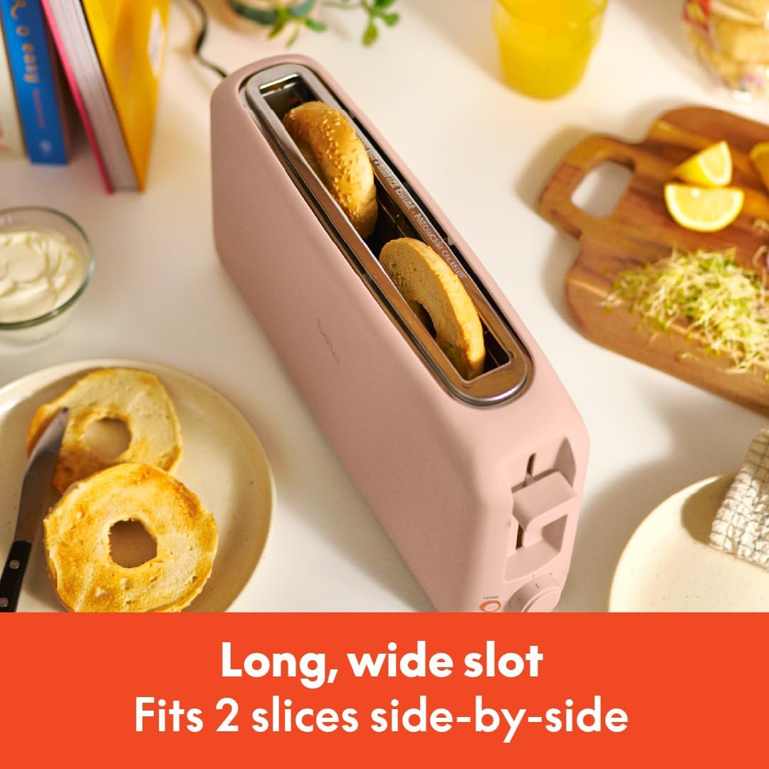 bella Fits-Anywhere 2-Slice Slim Toaster, Long Slot & Extra Wide, Blossom