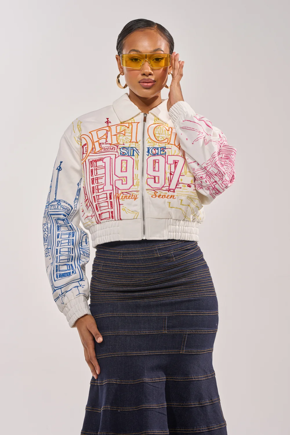 BEEN AROUND THE BLOCK EMBROIDERED BOMBER - Akira Store