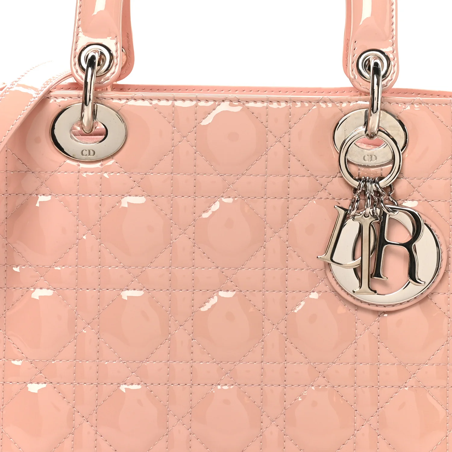 Patent Cannage Medium Lady Dior Light Pink