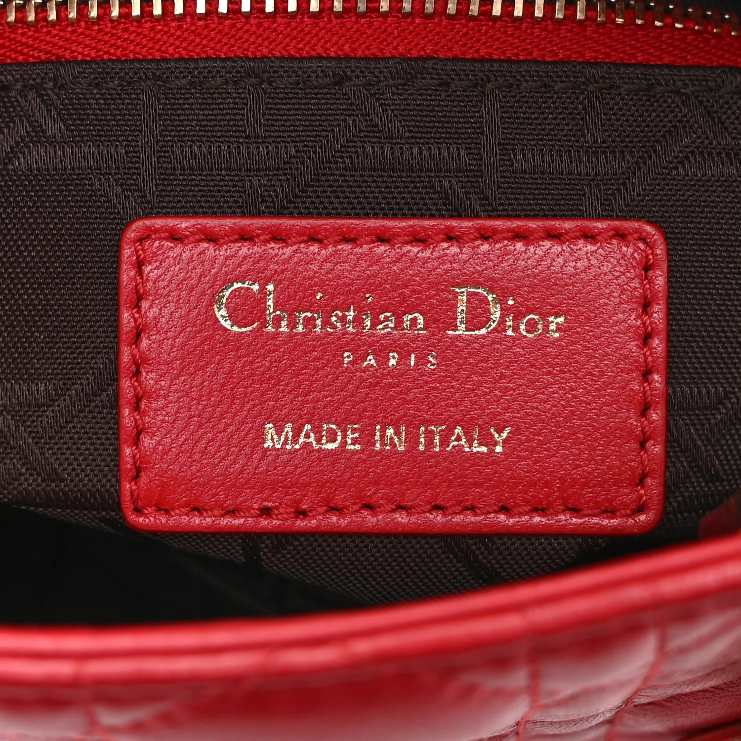 Lambskin Cannage Mini Lady Dior Red