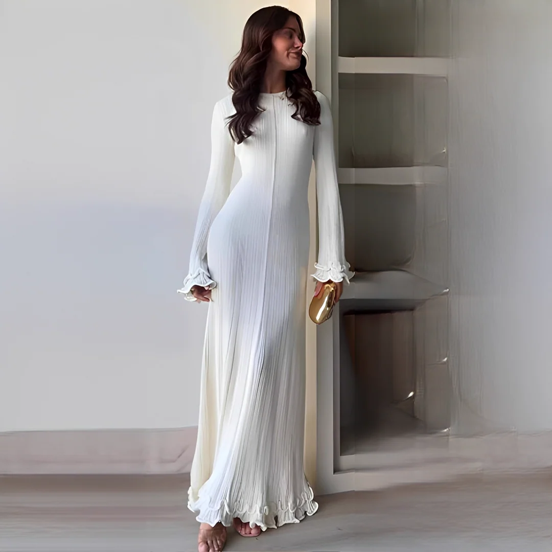 Lebeth - Robe Chic à Manches Longues