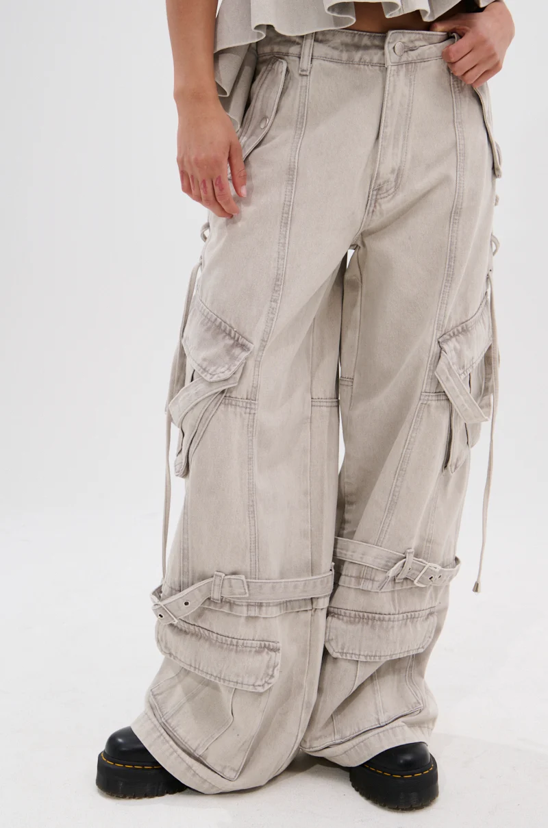 KARA DENIM CARGO PANT - Akira Store