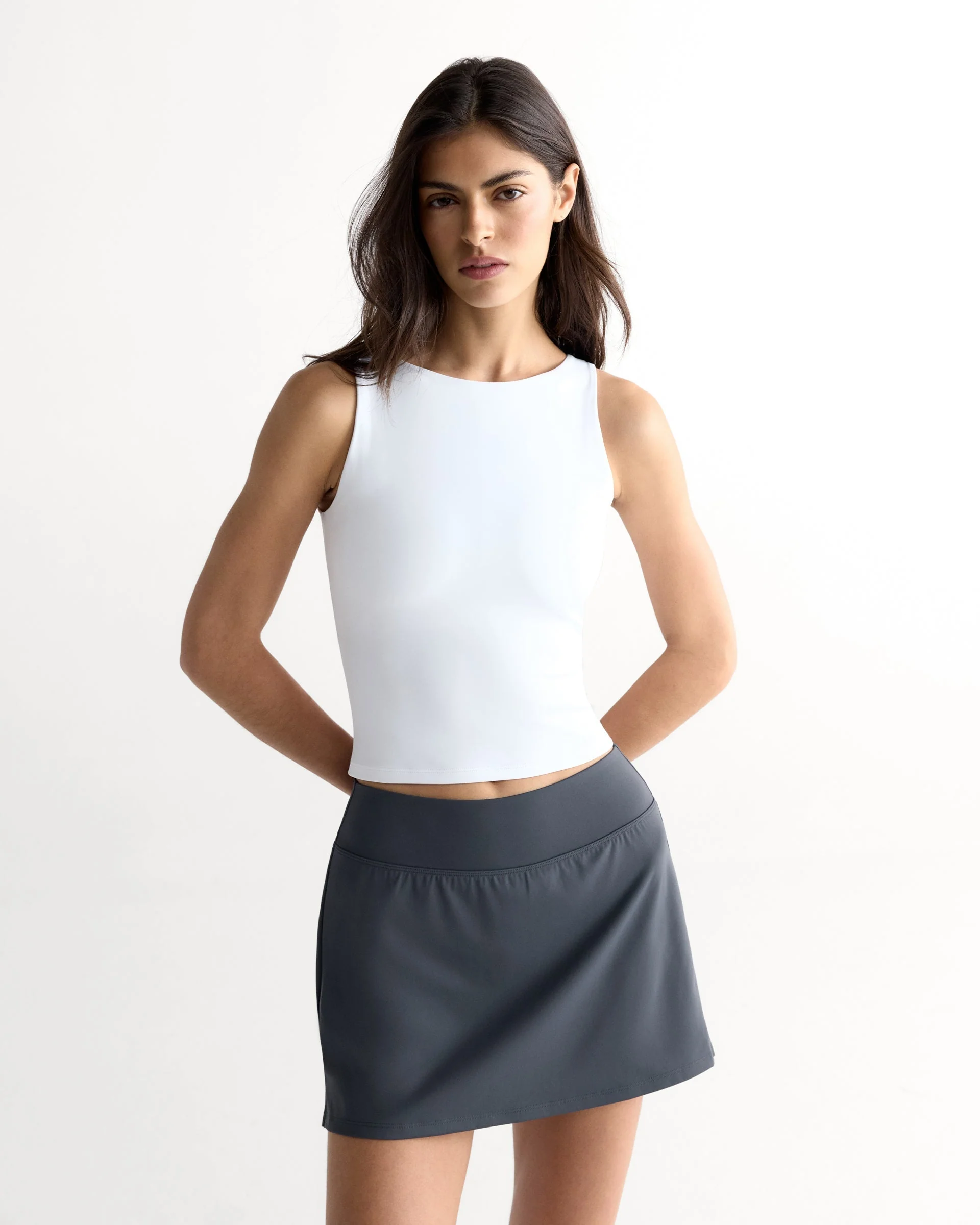 Ultimate Scoop Back Tank - White