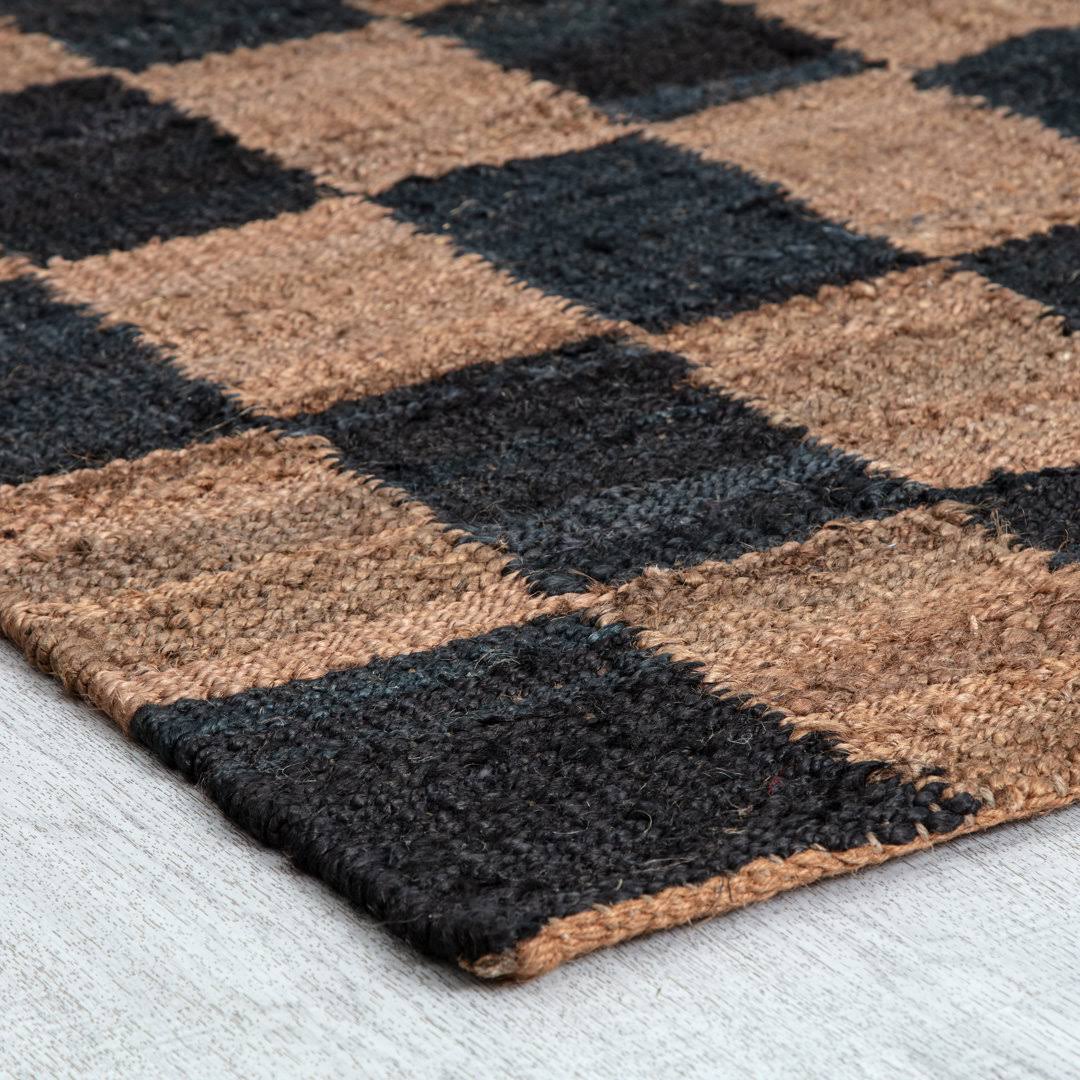 Madalene Checkerboard Tobacco and Charcoal Rug Birch Lane Rug Size: Runner 2'6