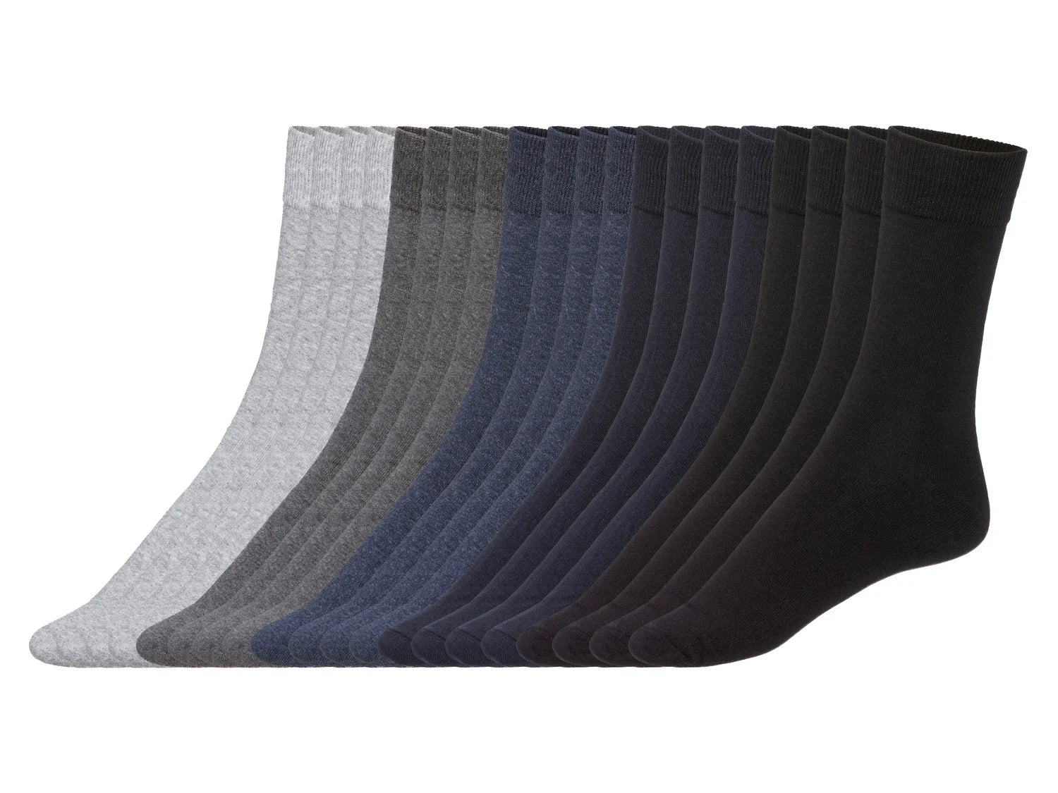 LIVERGY Lot de 20 paires de chaussettes homme