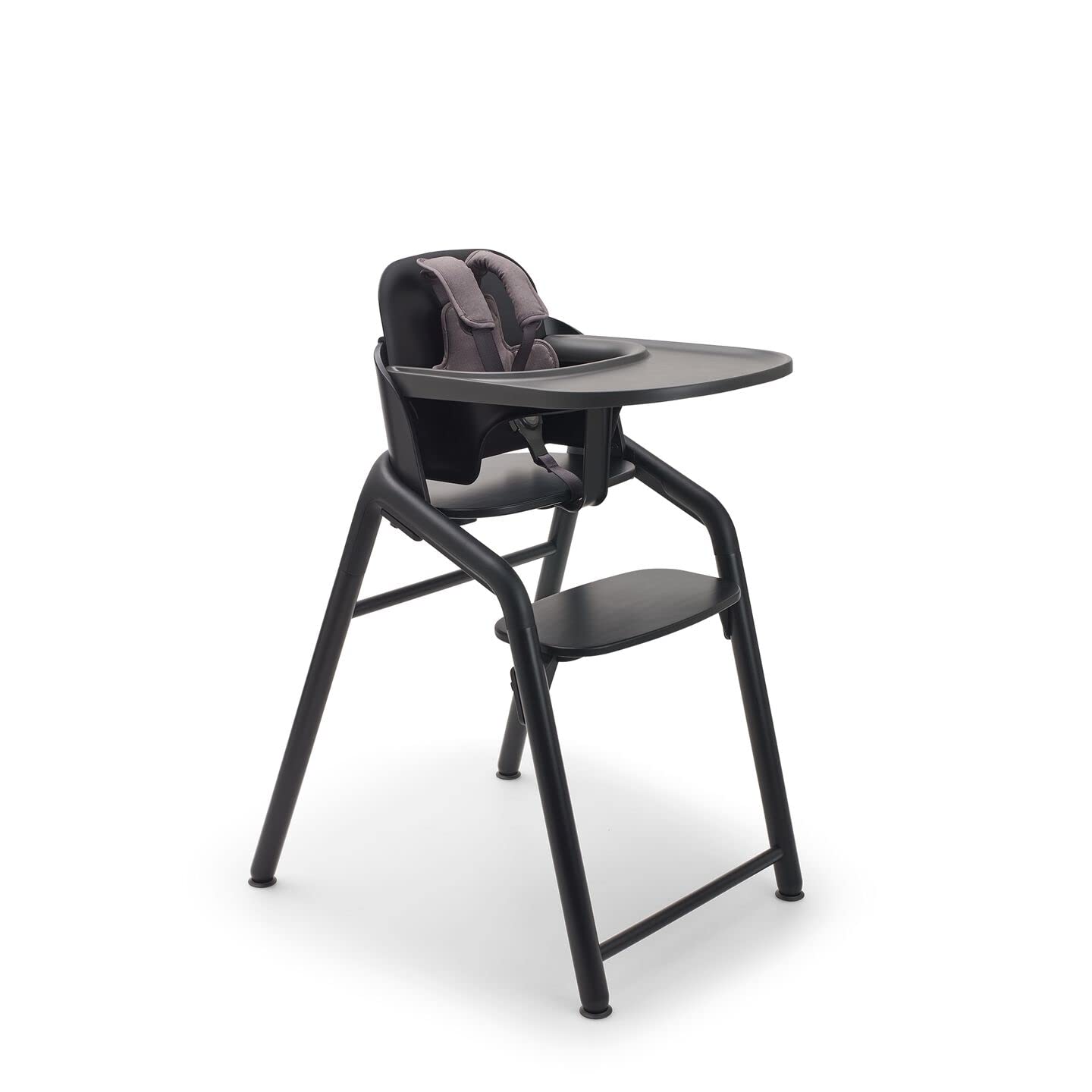 Chaise haute bébé Bugaboo Girafe en bois, réglable en 1 seconde, facile à nettoyer, sûre et ergonomique, utilisable dès la naissance avec le kit nouveau-né (vendu séparément), noire
