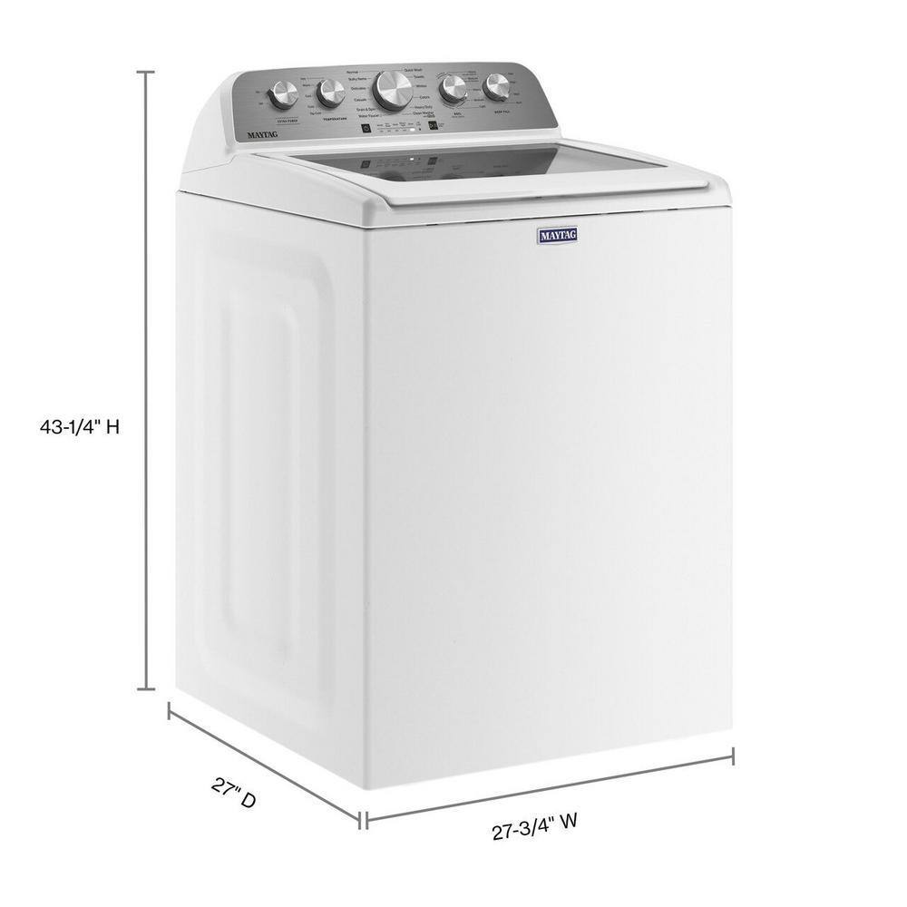 Laveuse à chargement par le haut Maytag 4,8 pi³ avec fonction Boost de puissance, blanche – MVW5430MW