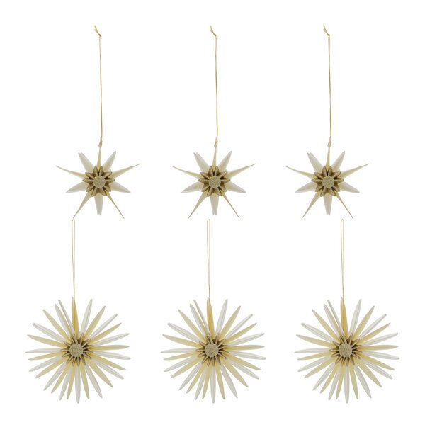 Stari julepynt 6 stk off-white champagne