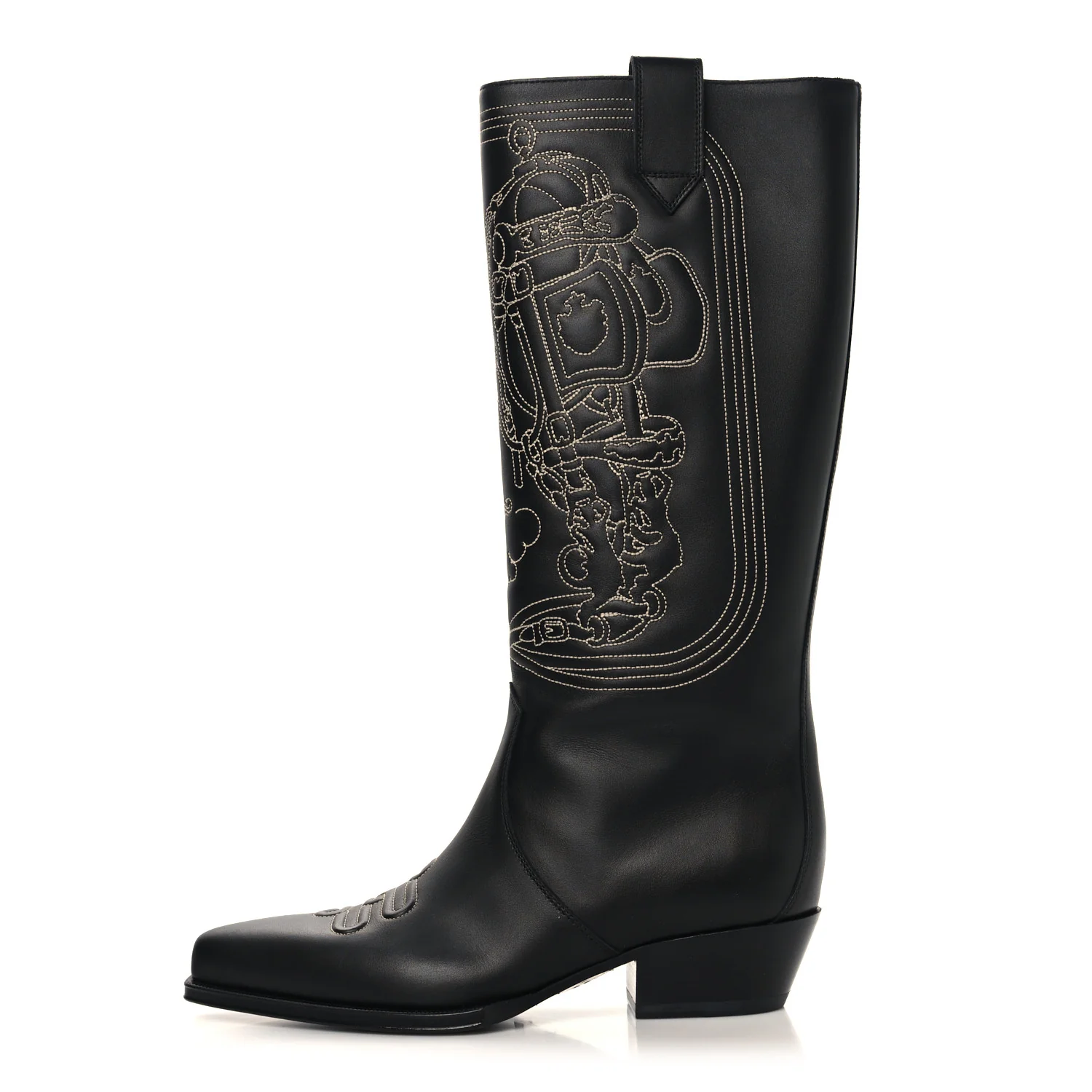 Calfskin Folk 35 Boots 38.5 Black
