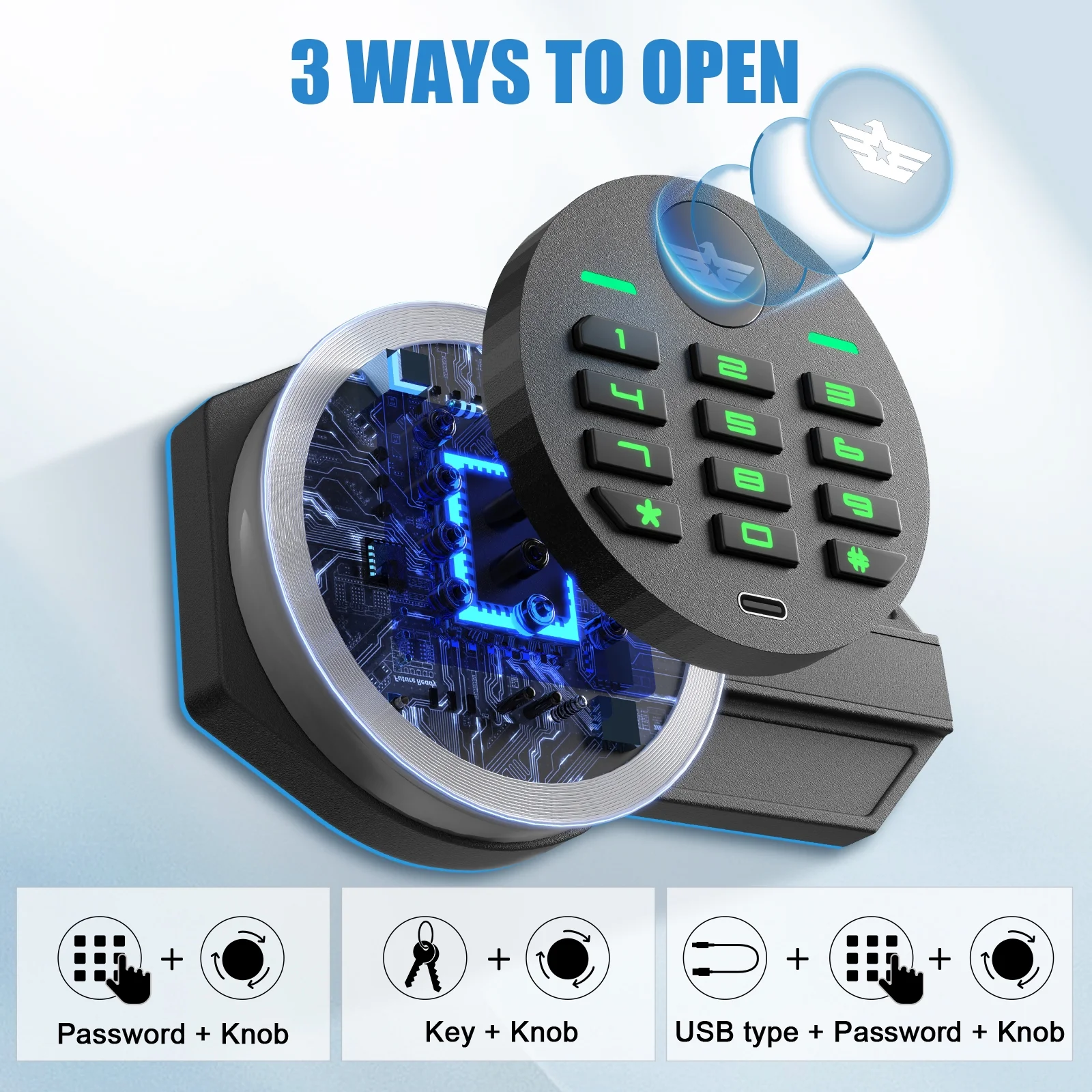 7.0 Cu ft Large Safe Box Fireproof Waterproof, Digital KeypadHome Safe with Deposit Slot Dual Alarm System, Money Safe With Mute Function and LED Light, Security Box for Money Valuables(Multi color) - Image 10
