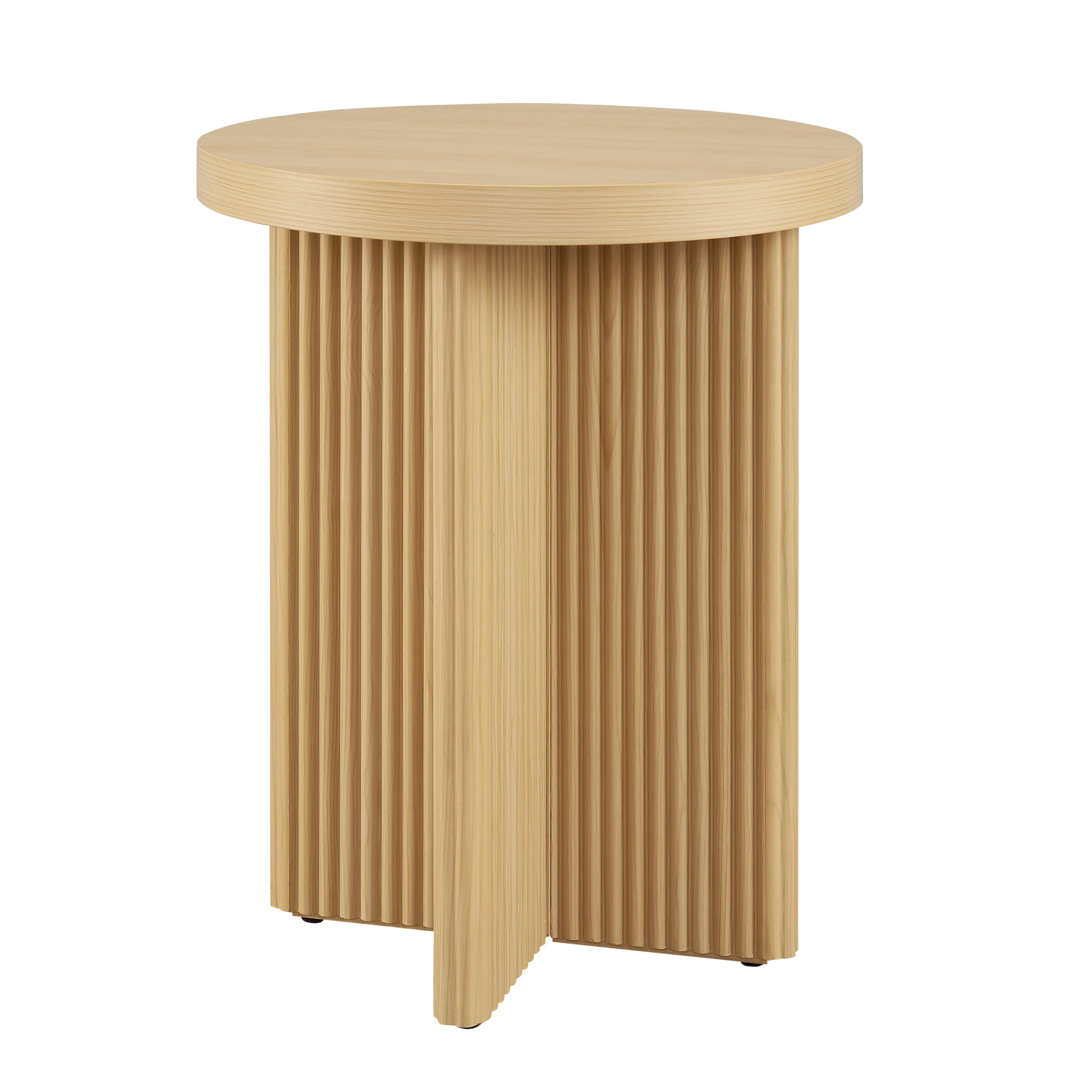 Better Homes & Gardens Lillian Fluted End Table, Natural Pine Finish