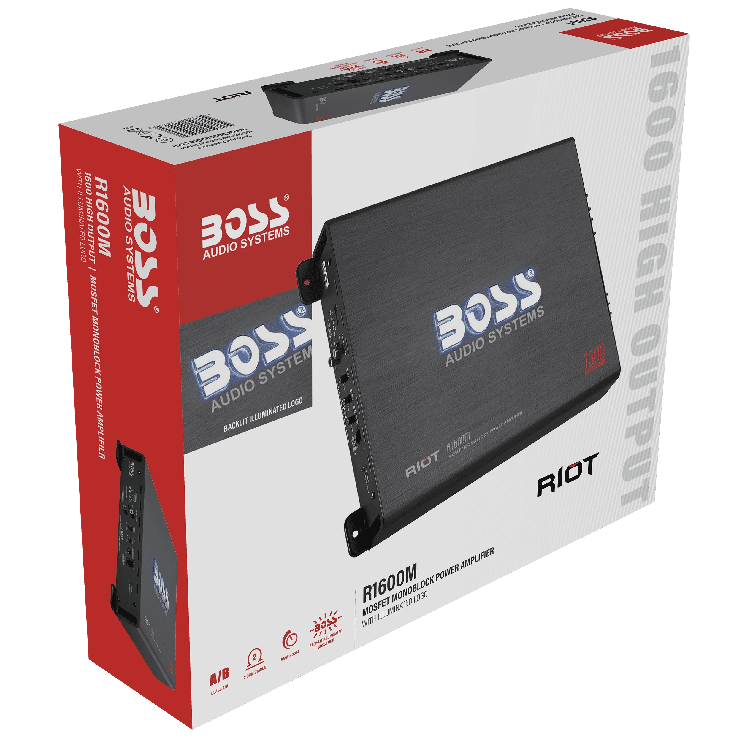 BOSS Audio Systems R1600M 1600 Watt Monoblock Car Amplifier, Mosfet Power Supply