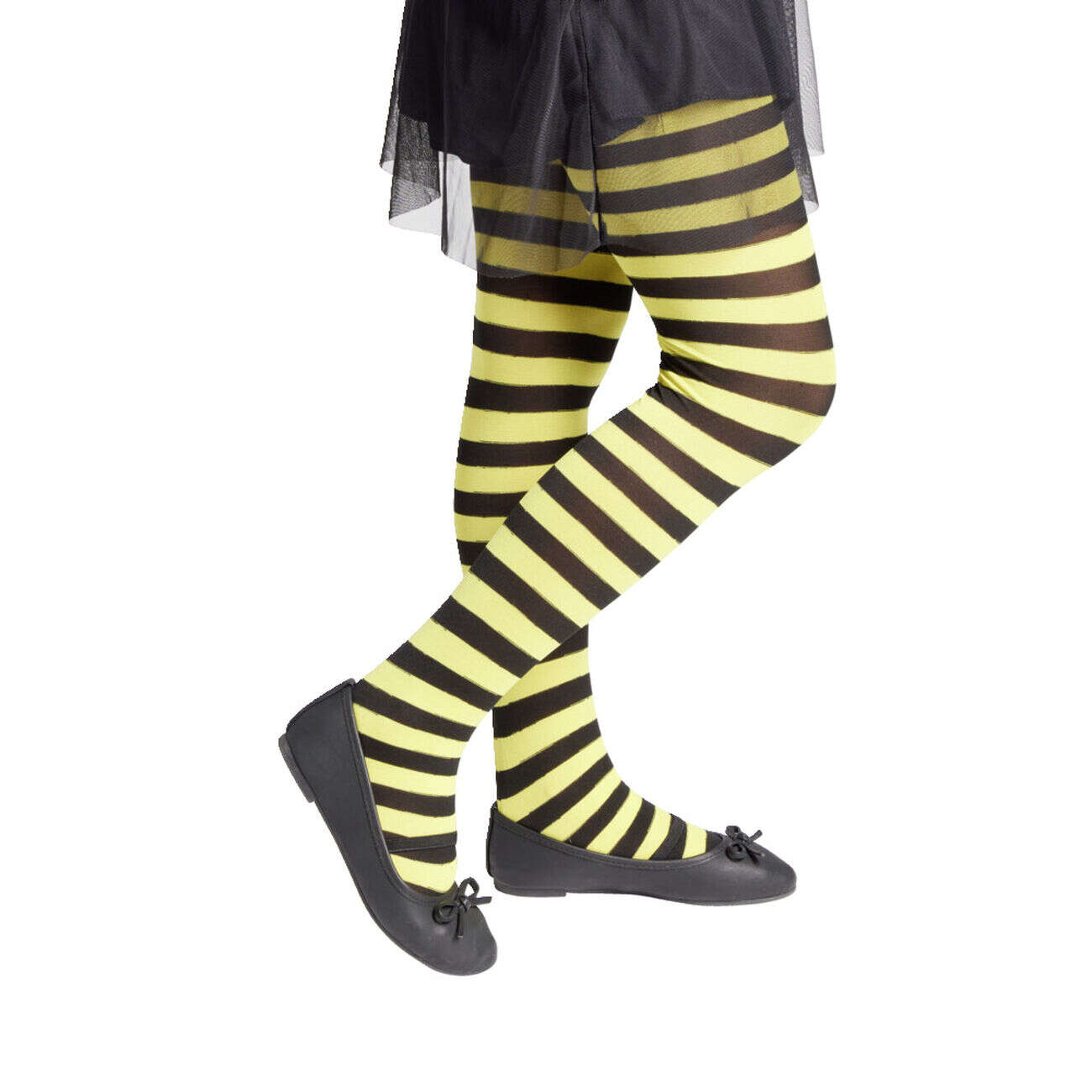 Collant enfant motif abeille rayure jaune et noir Taille unique L65cm