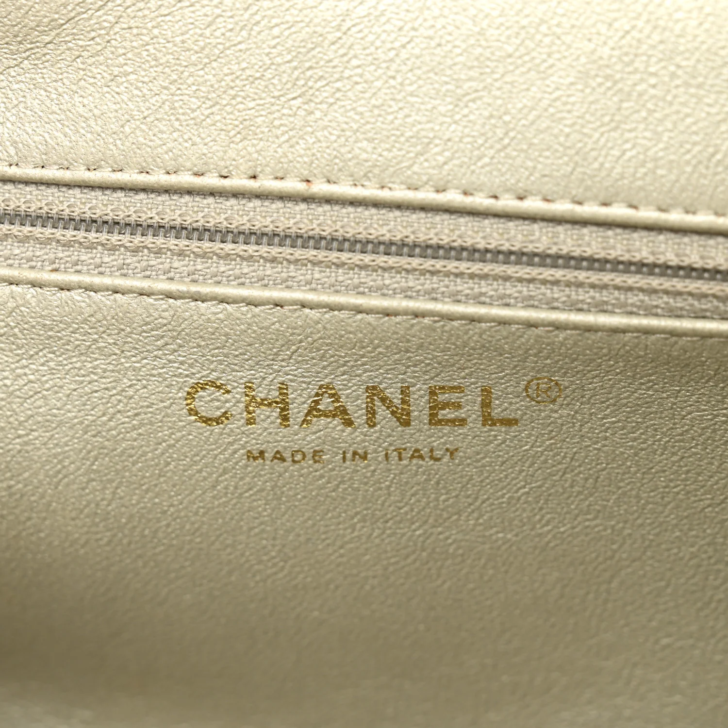Metallic Calfskin Quilted Timeless Clutch Gold