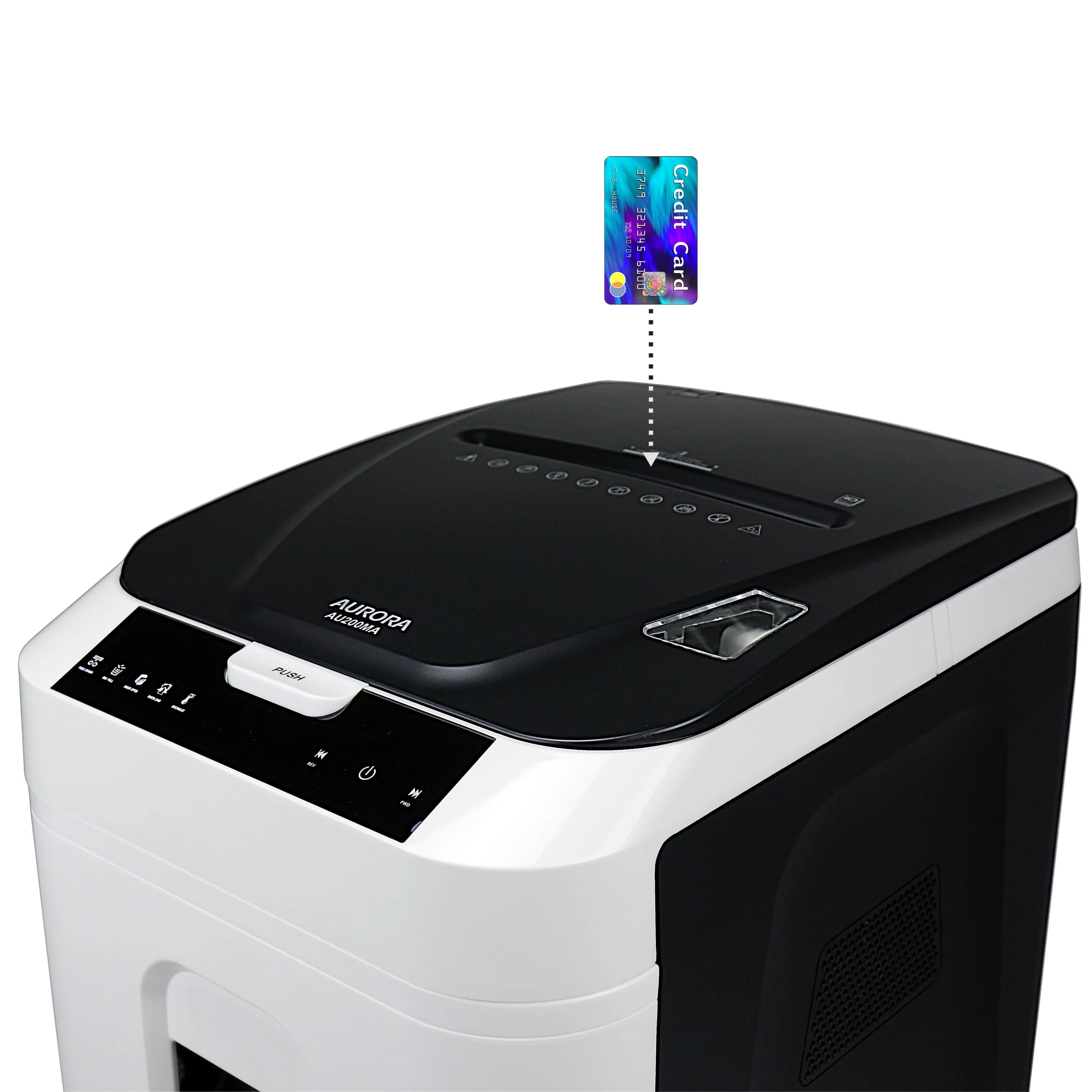 Aurora GB Commercial Grade 200 - Sheet Auto Feed Micro - Cut Paper Shredder with Pullout Basket