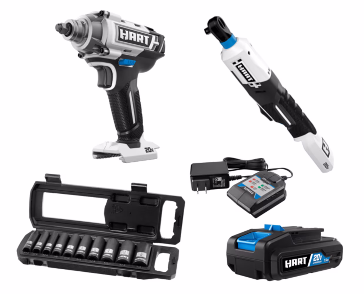 20V 3/8" 2-Tool Automotive Kit with SAE Impact Sockets