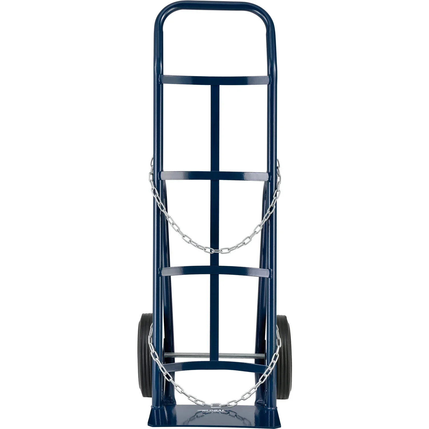 Single Cylinder Hand Truck with Curved Handle, 10 Semi-Pneumatic Wheels, 500 Lb. Cap, 47H