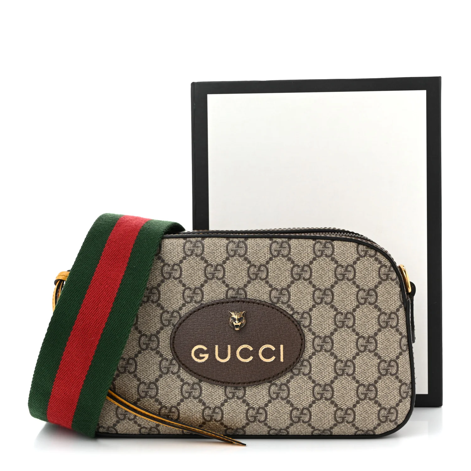 GG Supreme Monogram Web Neo Vintage Shoulder Bag Beige New Acero Crop