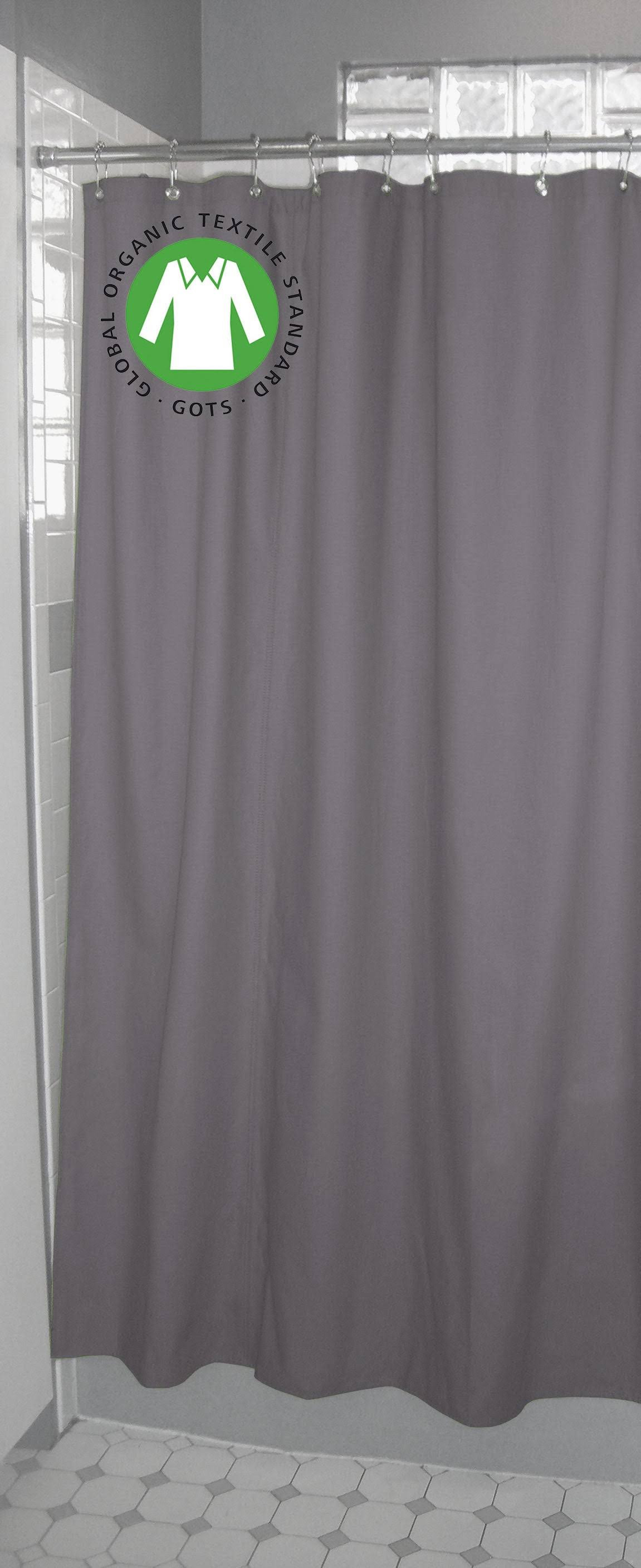 Organic Cotton Shower Curtain ÿ Bath, Tub + Stall Sizes Stall 36 x 74 / Organic White / No