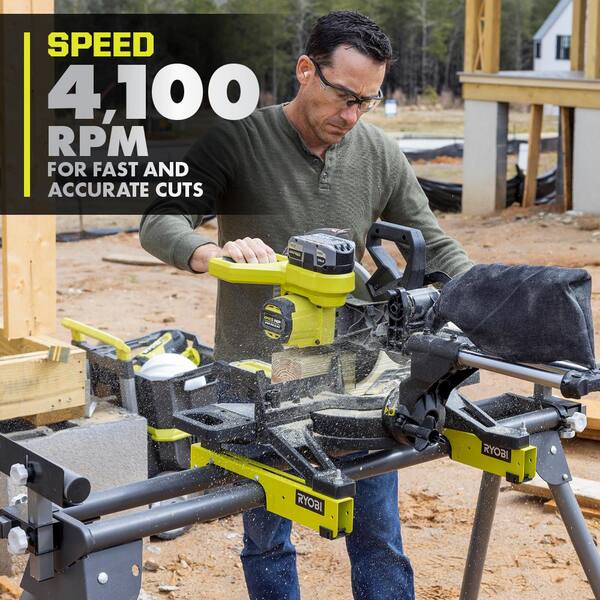 ONE+ HP 18V Brushless Cordless 2 Tool Combo Kit with Miter Saw and Compact Portable Jobsite Table Saw (Tools Only) Image 7