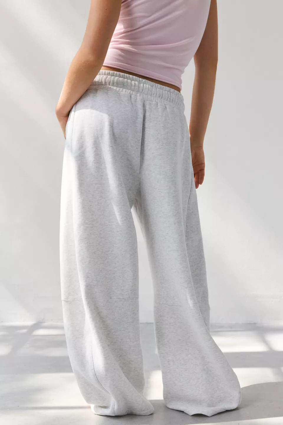 Out From Under Essential Barrel Leg Full Length Sweatpants-Heather Grey
