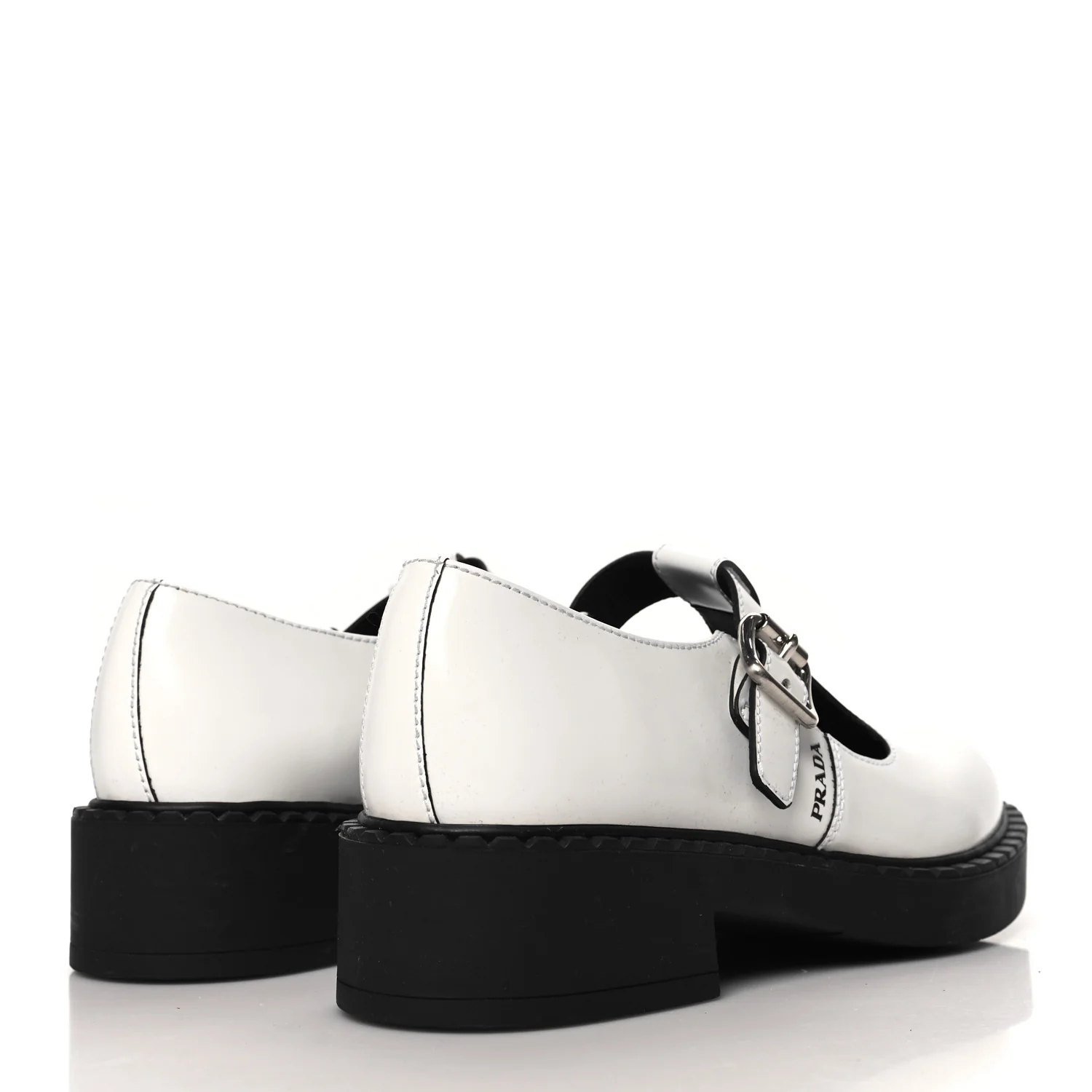 Spazzolato Womens Mary Jane T Strap 40mm Loafers 39.5 White