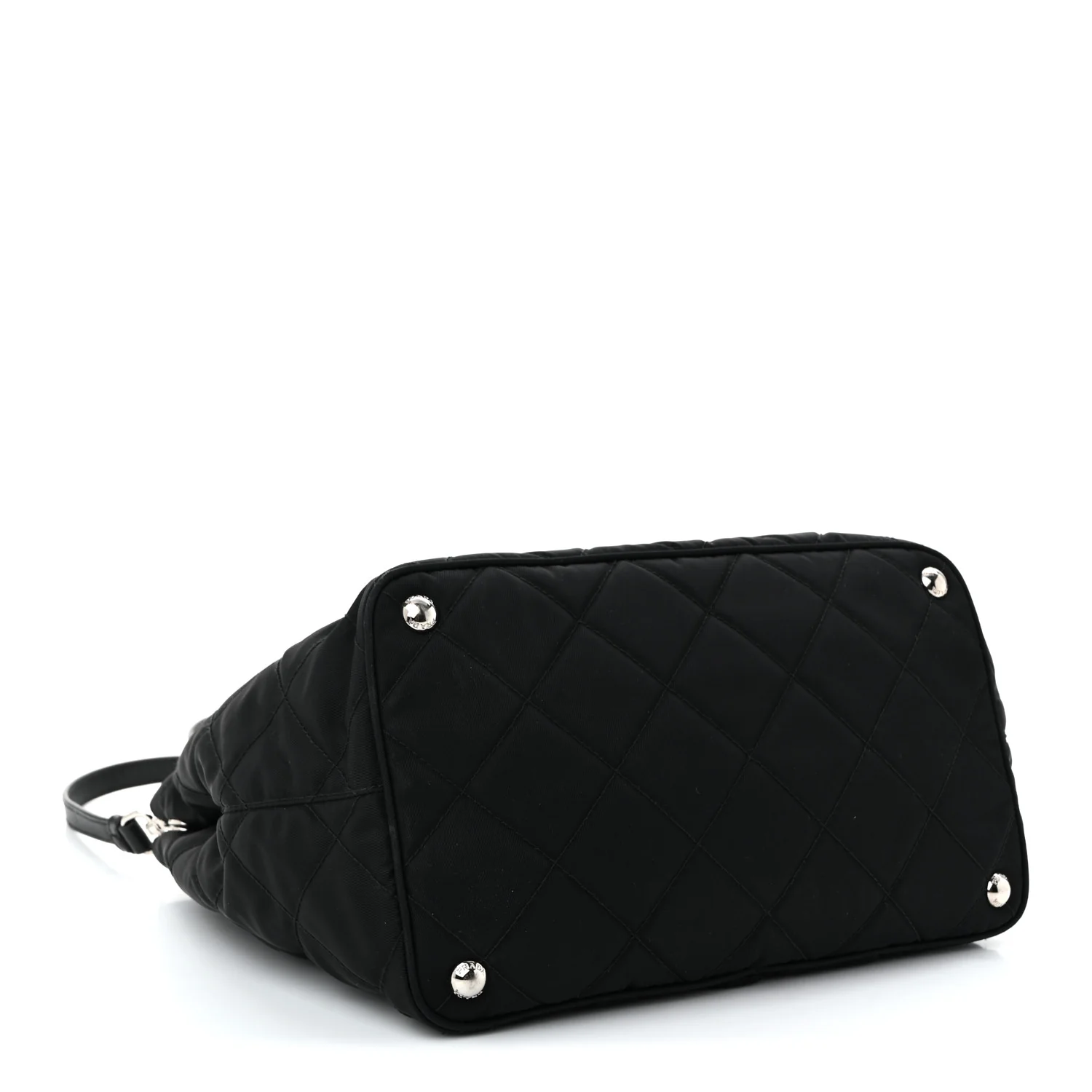 Nylon Tessuto Impuntu Quilted Tote Black