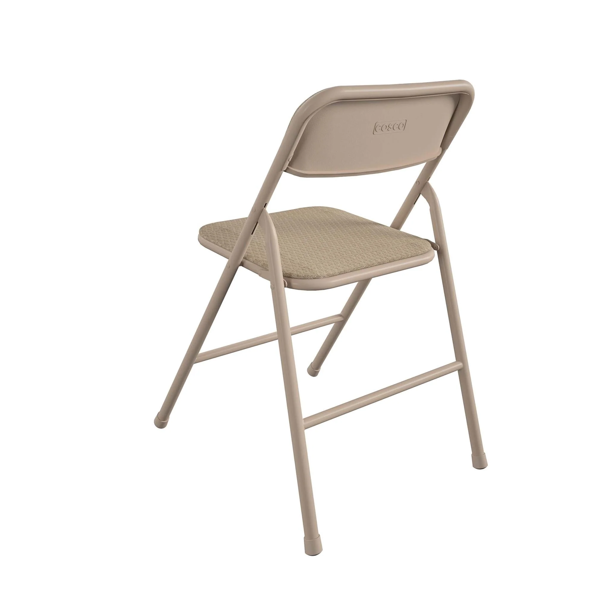COSCO 5 - Piece Folding Dining Set with Card Table and 4 Fabric Padded Chairs, Tan