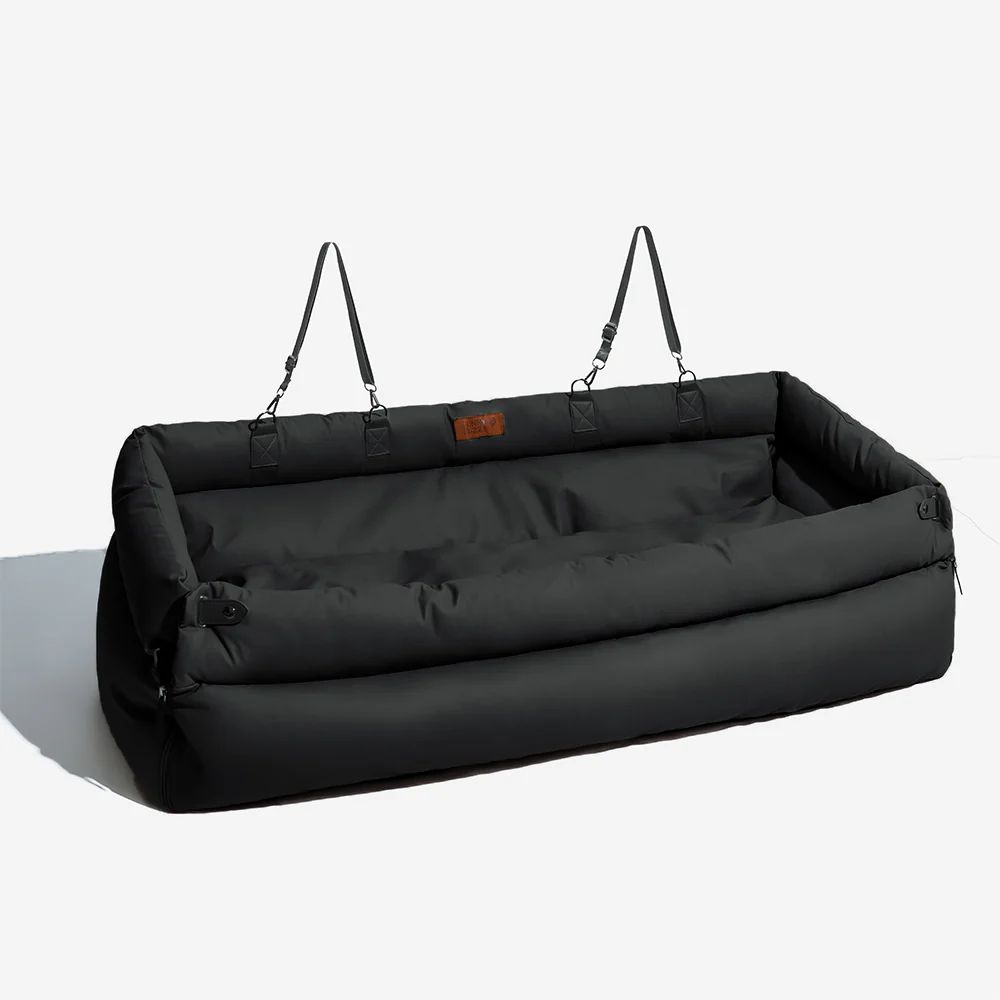 Large Deluxe Faux Leather Dog Car Seat Booster Bed - Roadtrip