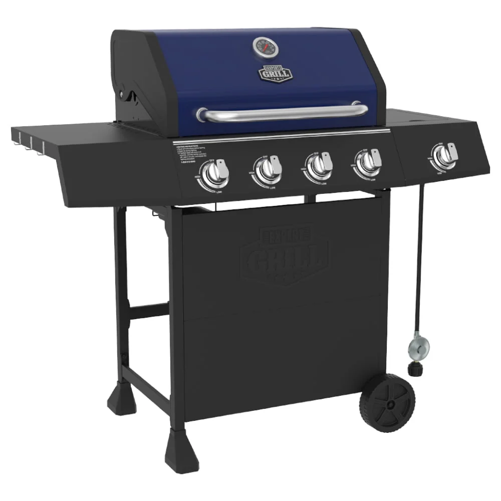 4 Burner with Side Burner Propane Gas Grill in Blue(Blue) Image 2