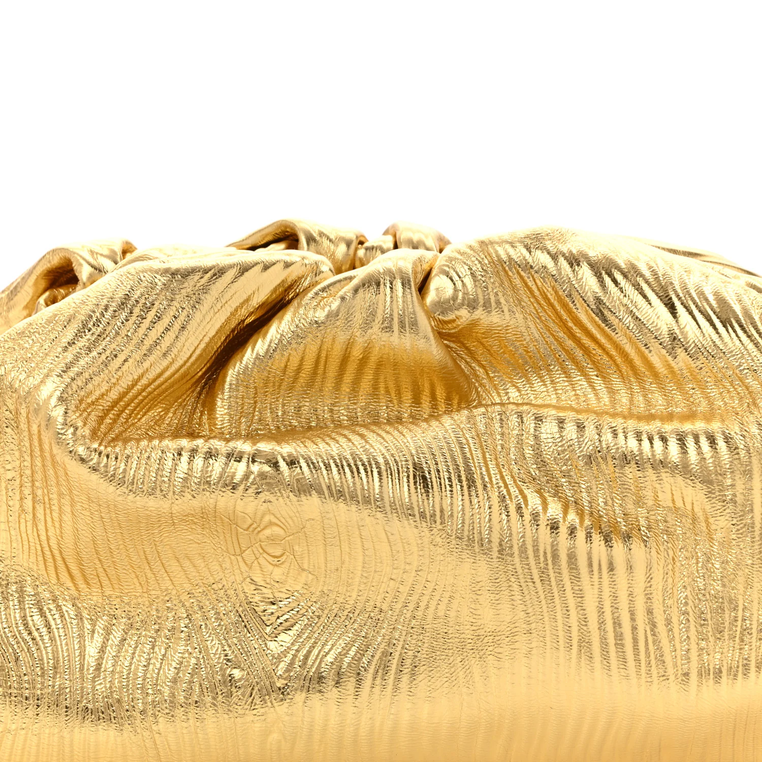Metallic Bark Calfskin Embossed The Pouch Oversized Clutch Oro