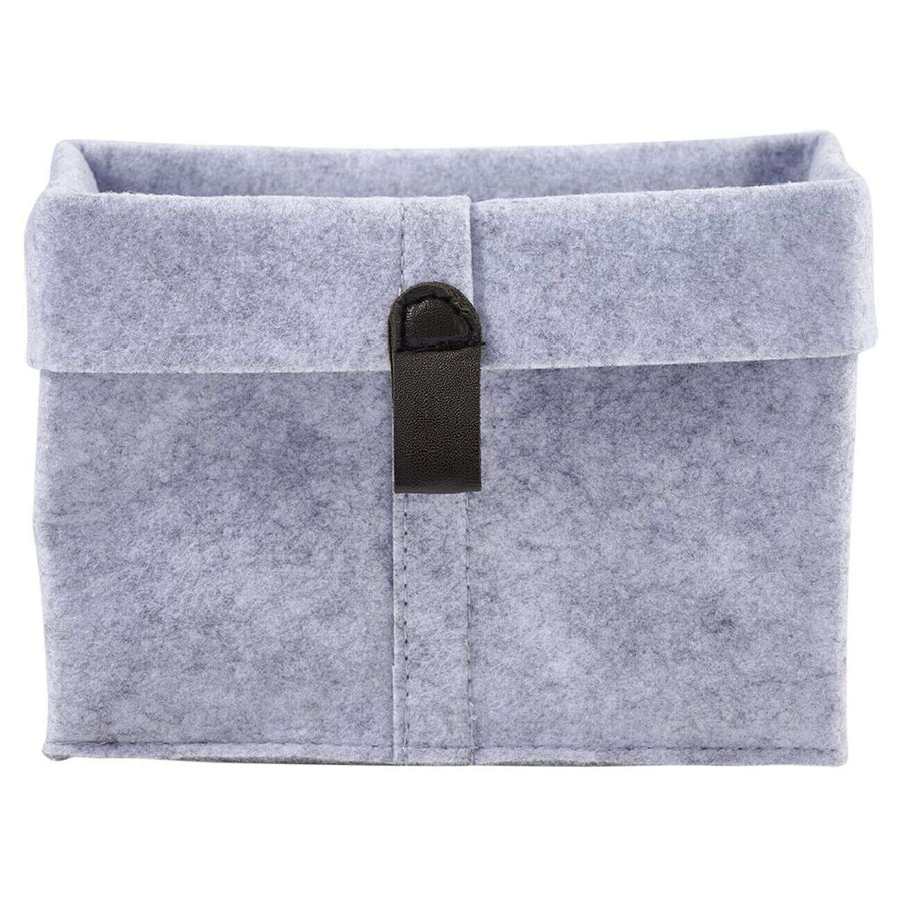 Panière de rangement feutrine gris 19x13xH18cm
