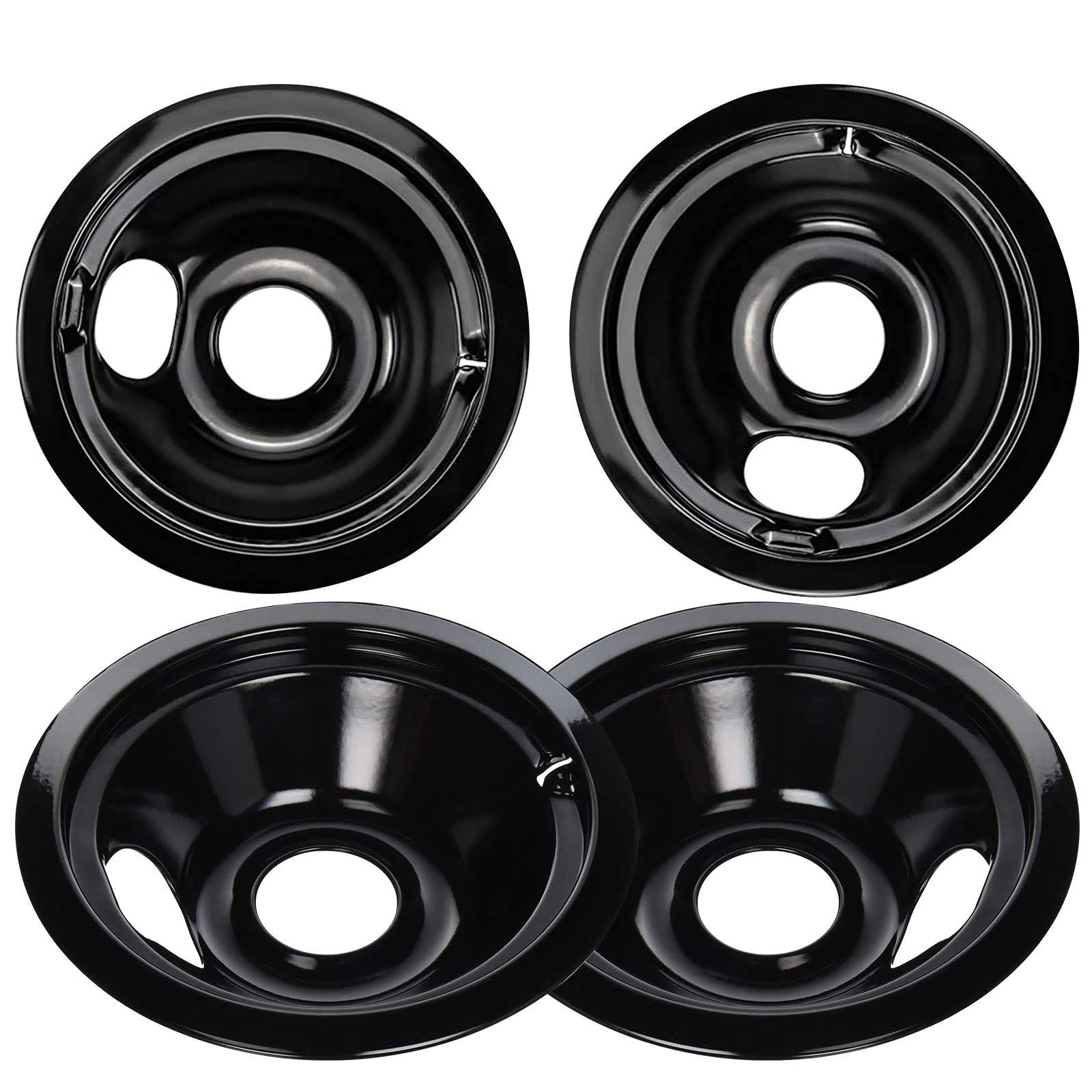 WB31M19 WB31M20 Drip Pan Bowl Set 4 Pack Compatible with GE Electric Range by APPLIANCEMATES Replacement Part 2 Pack for 8 inch and 2 Pack for 6 inch