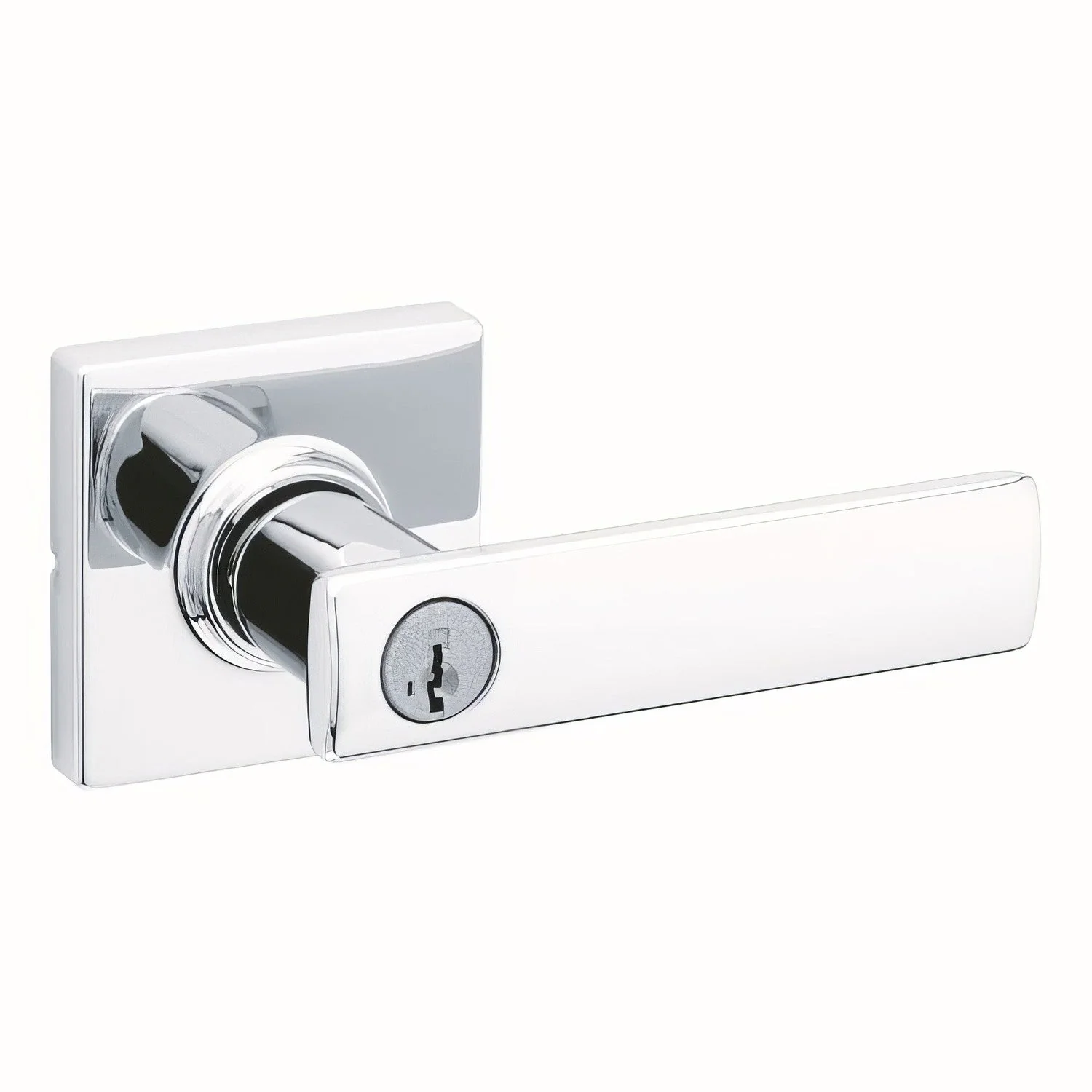 Kwikset 405BRNLSQT Breton Keyed Entry Door Lever with Square Rose - TA Screen Specialist, Inc.