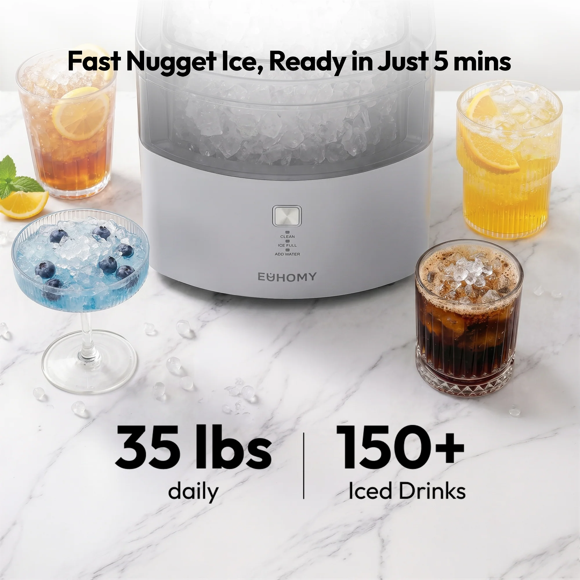 Euhomy Pearl L1 Max Nugget Ice Maker