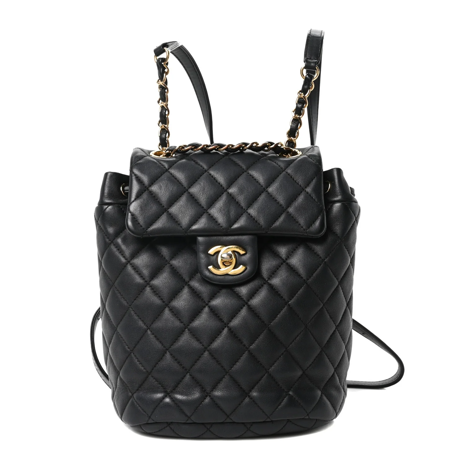 Calfskin Quilted Mini Urban Spirit Backpack Black