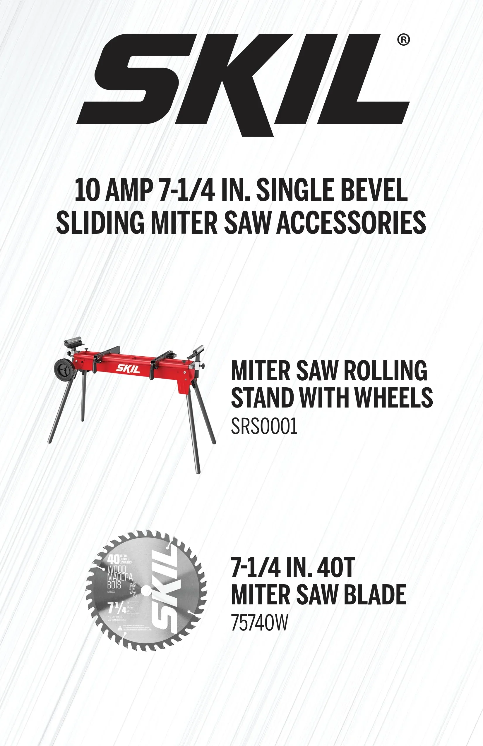 SKIL MS6316-00 10 Amp 7-1/4 Single Bevel Miter Saw with Compact Rail System & LED Shadow Line